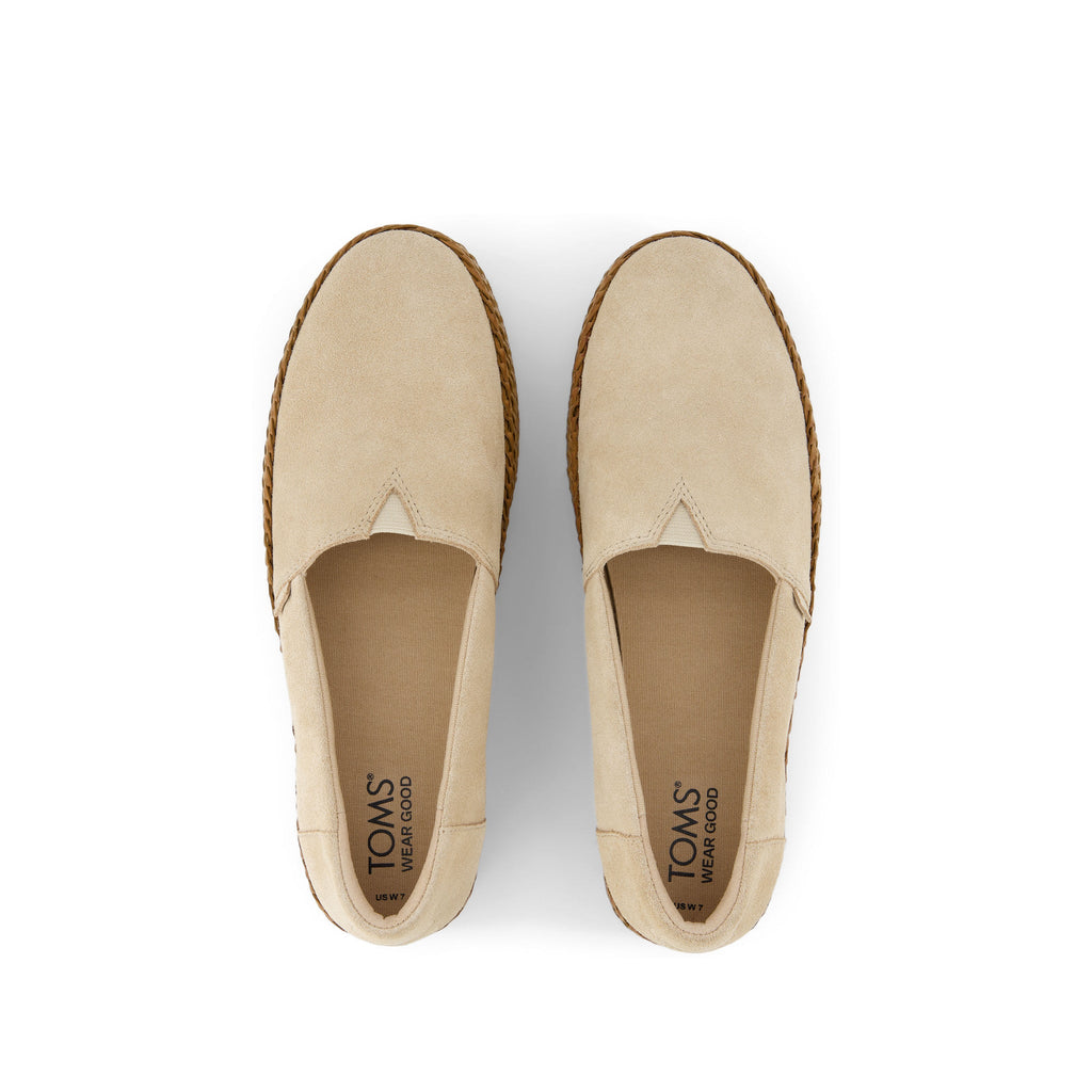 Valencia Natural Suede Espadrille Platform Espadrille Top View