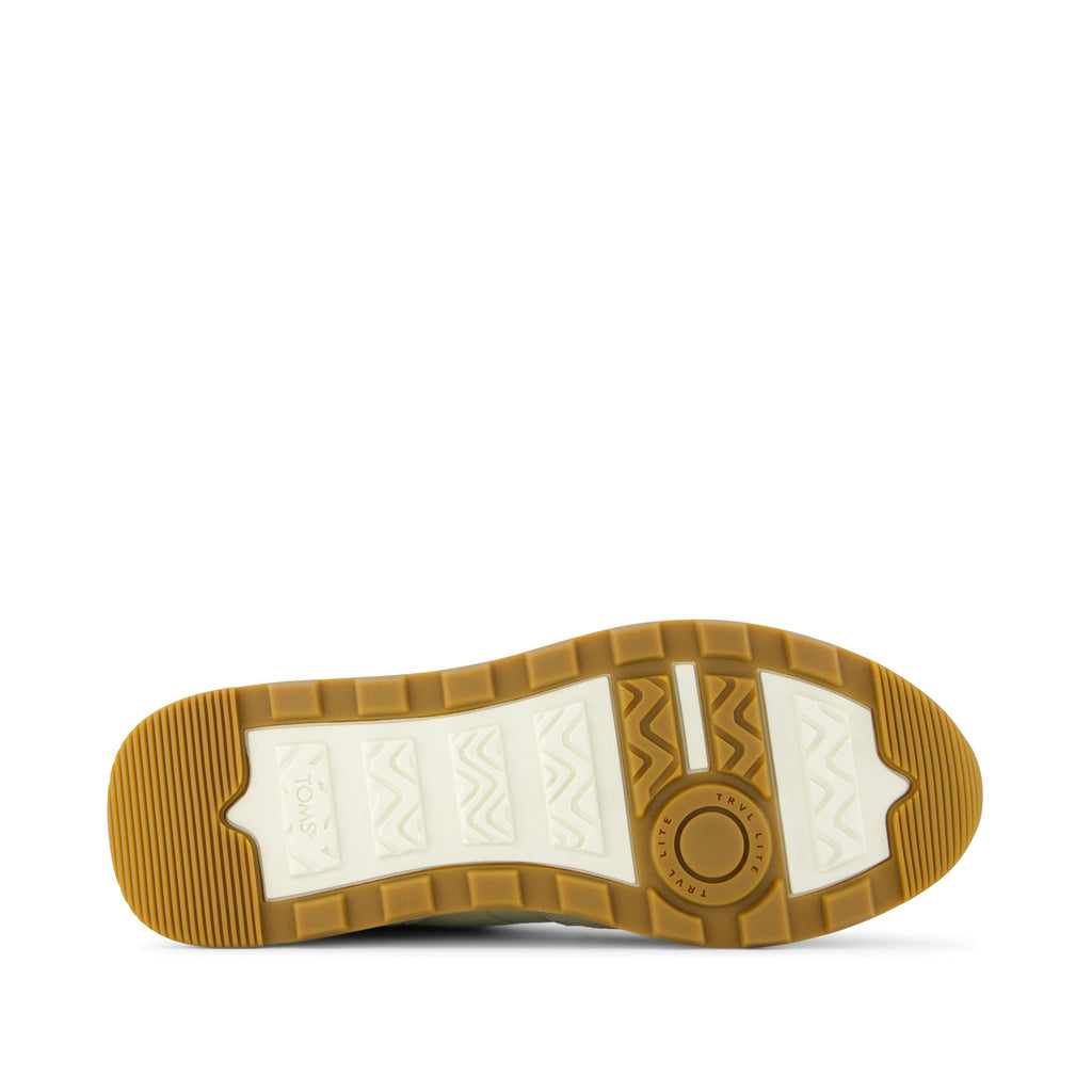 TRVL LITE Retro Runner Green Water Repellent Sneaker Bottom Sole View