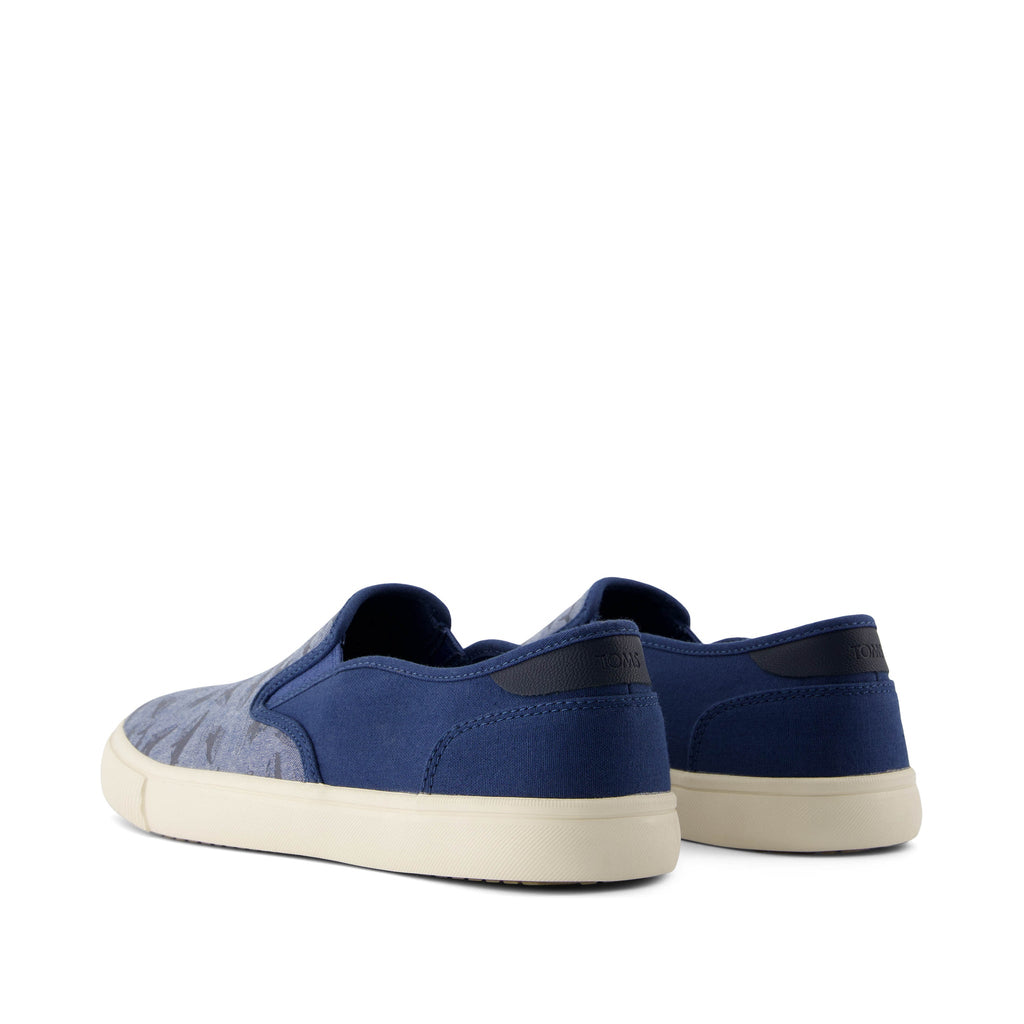 Baja Blue Glow in the Dark Whales Slip On Sneaker Back View