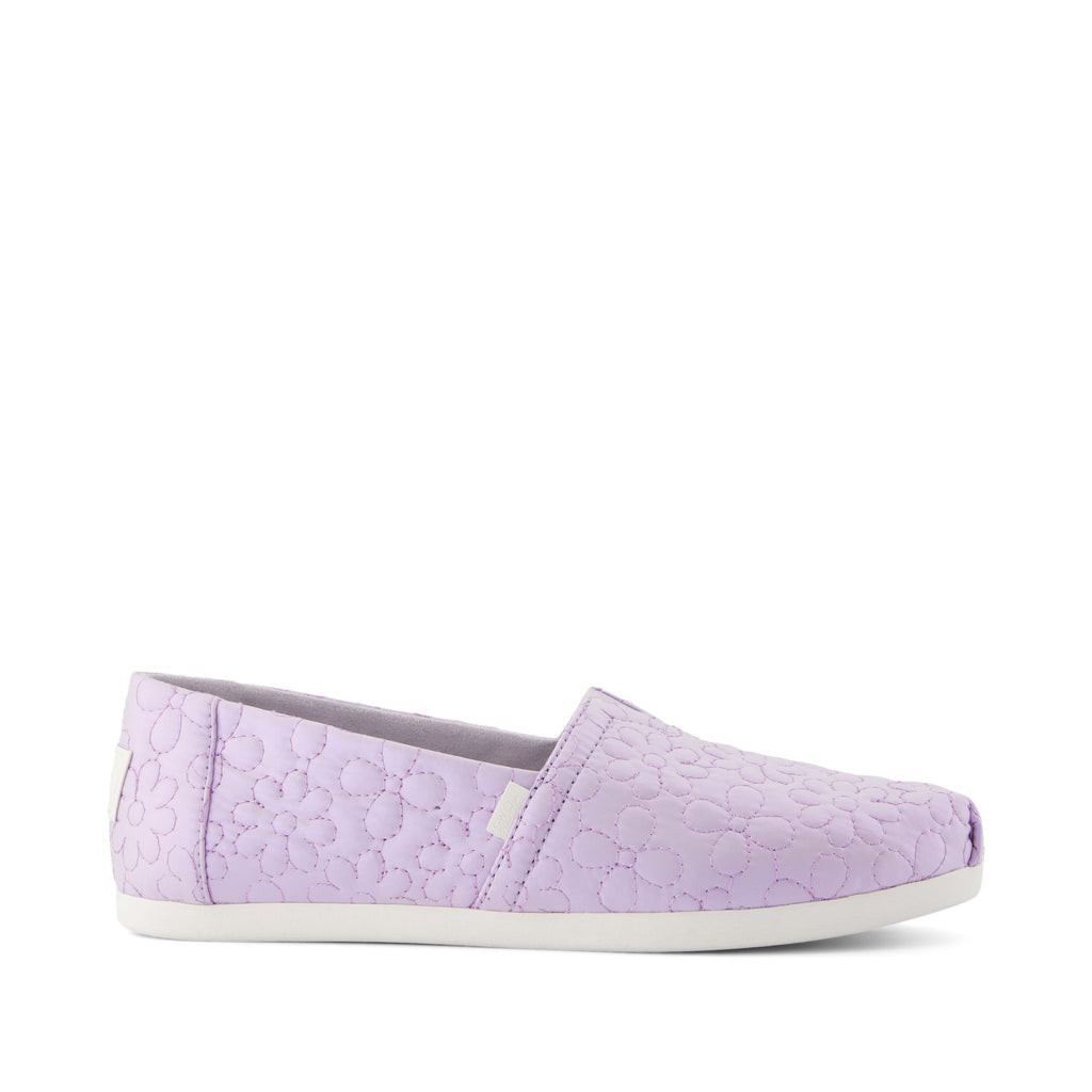 Alpargata Purple Iridescent Quilted Daisy Side View