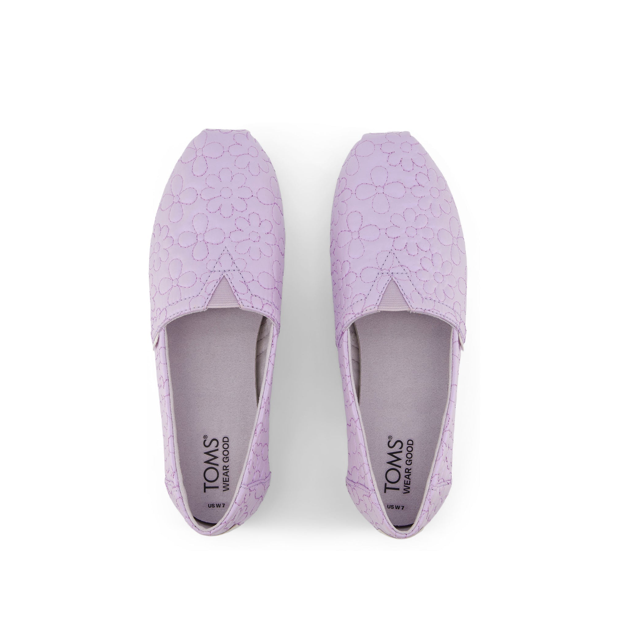 Alpargata Purple Iridescent Quilted Daisy Top View