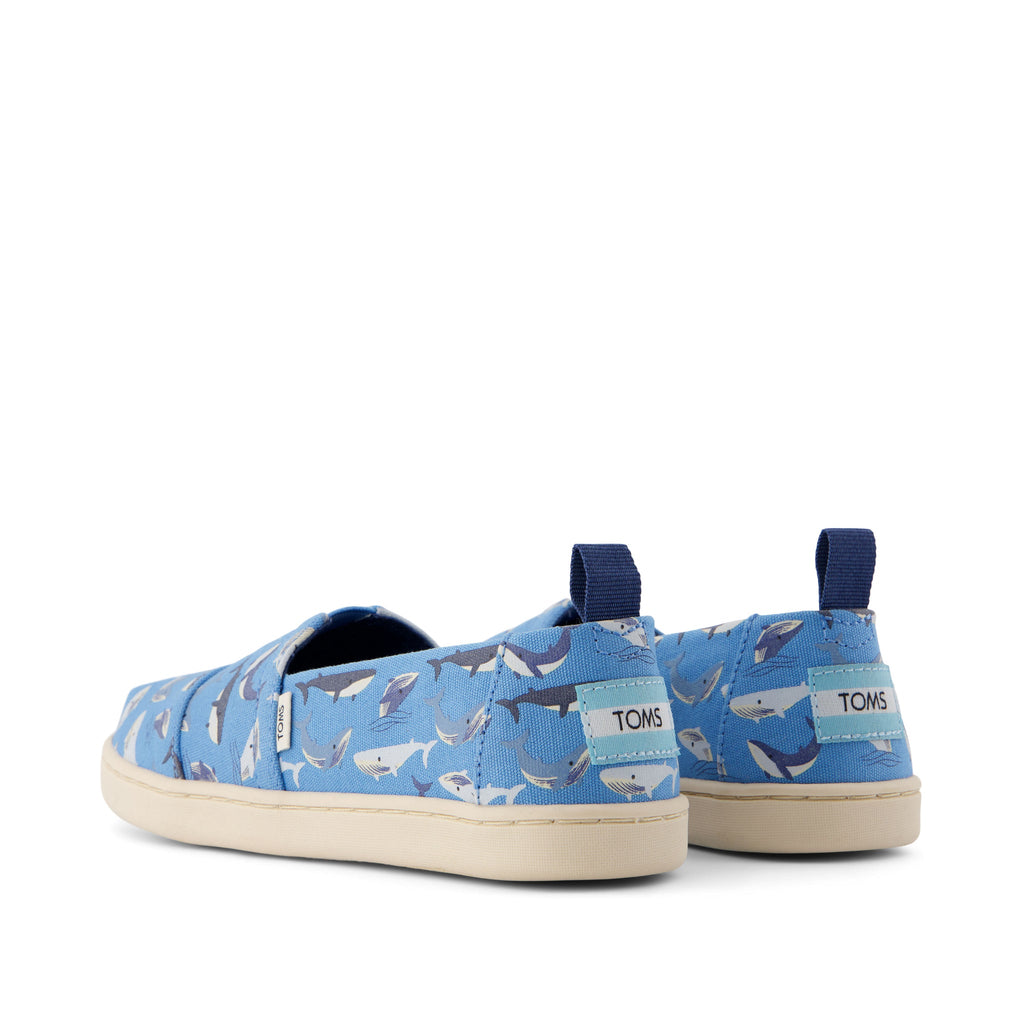 Youth Alpargata Glow in The Dark Whales Kids Shoe Back View