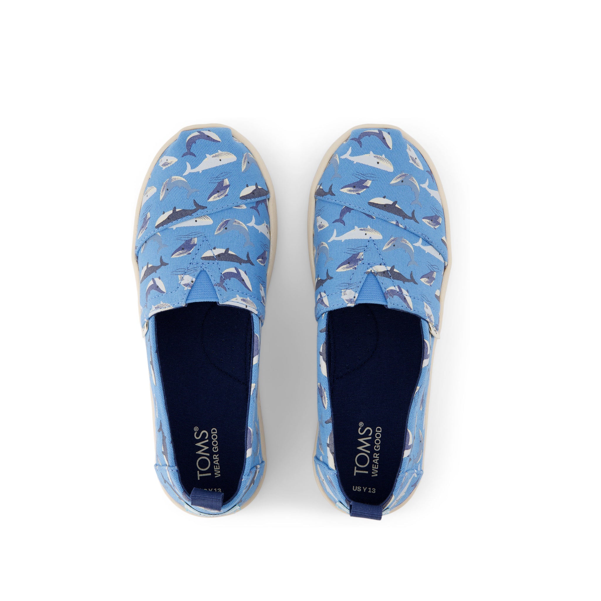 Youth Alpargata Glow in The Dark Whales Kids Shoe Top View