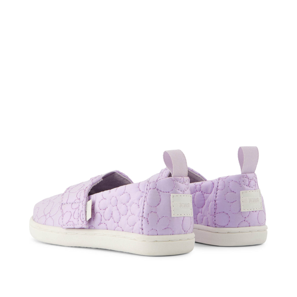 Alpargata Purple Iridescent Quilted Daisy Toddler Shoe Back View