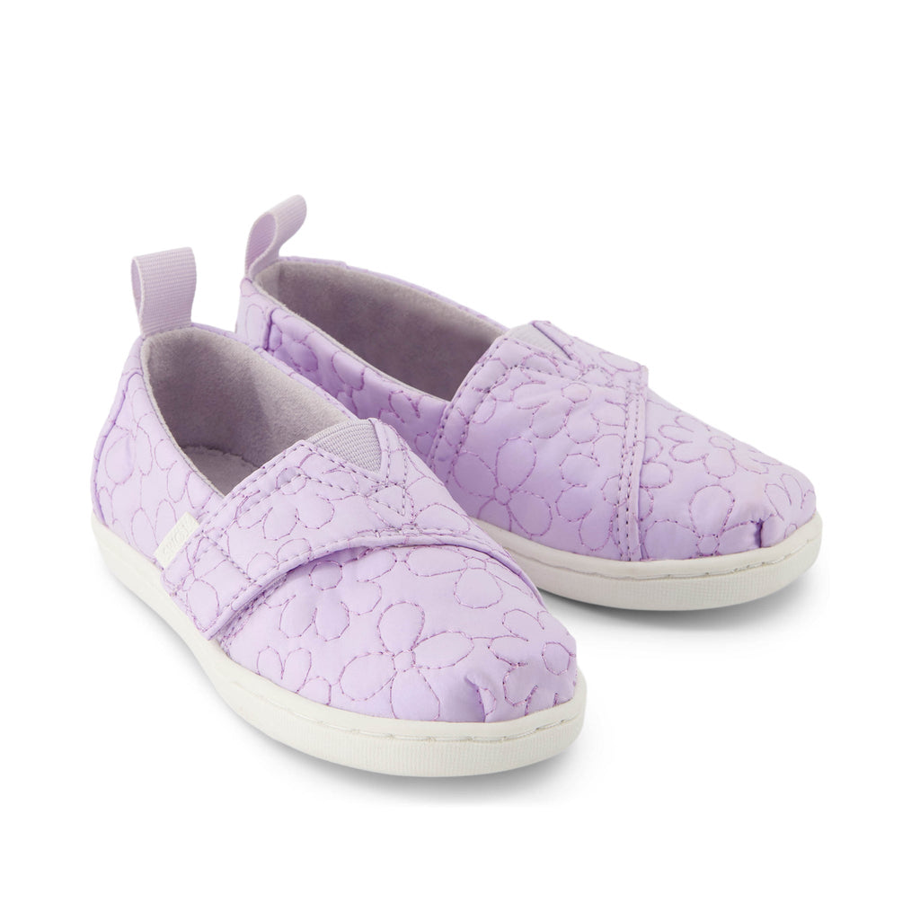Alpargata Purple Iridescent Quilted Daisy Toddler Shoe Front View