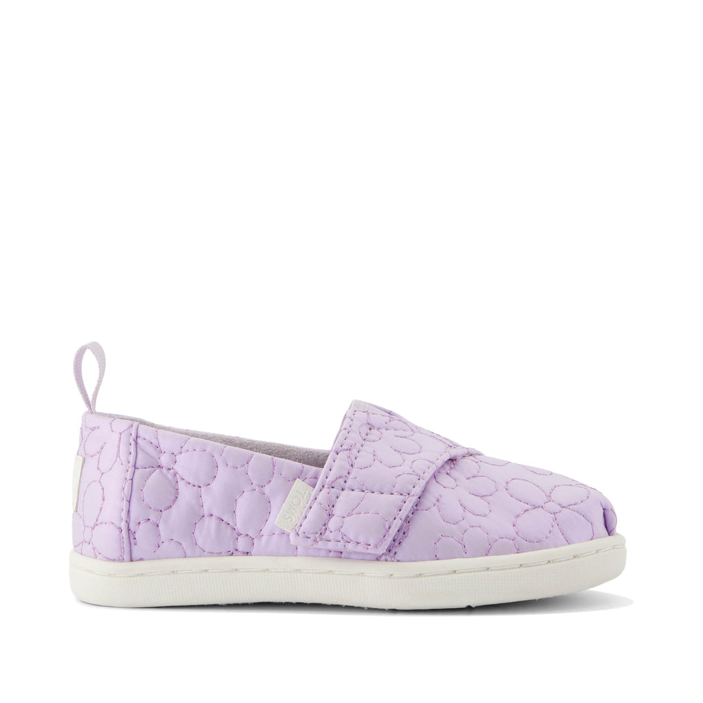 Alpargata Purple Iridescent Quilted Daisy Toddler Shoe Side View