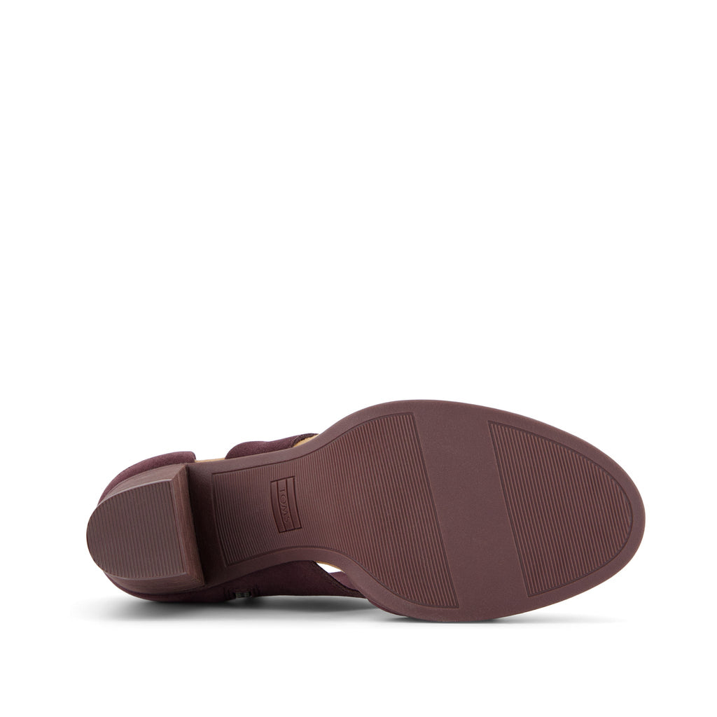 Milan Blackberry Suede Closed Toe Heel Bottom Sole View