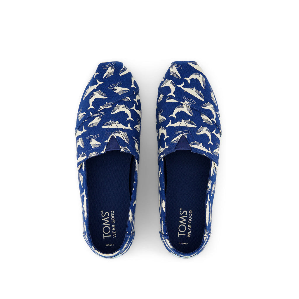 Alpargata Blue Glow in the Dark Whales Top View