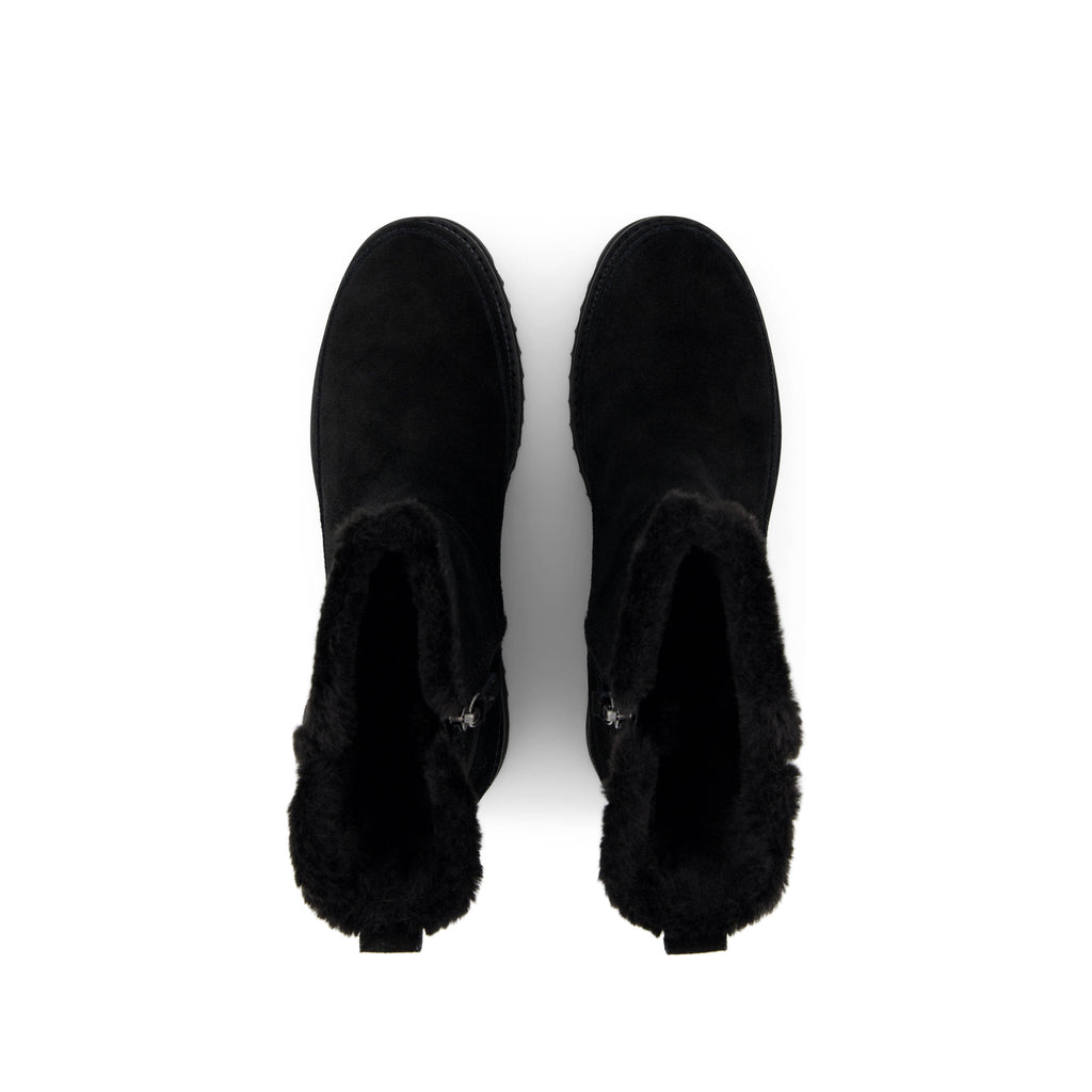 Bergen Boot - Water Resistant Black Suede Top View