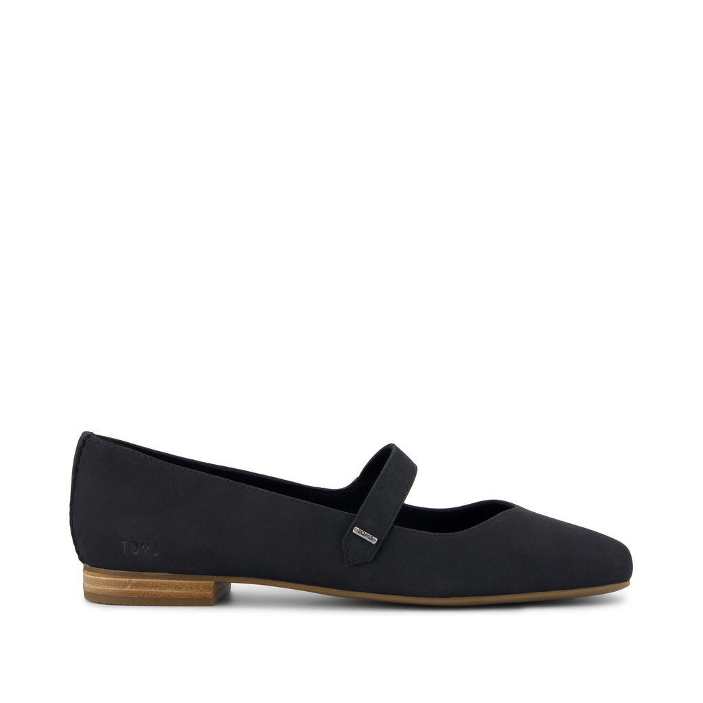 Bianca Black Leather Flat Side View