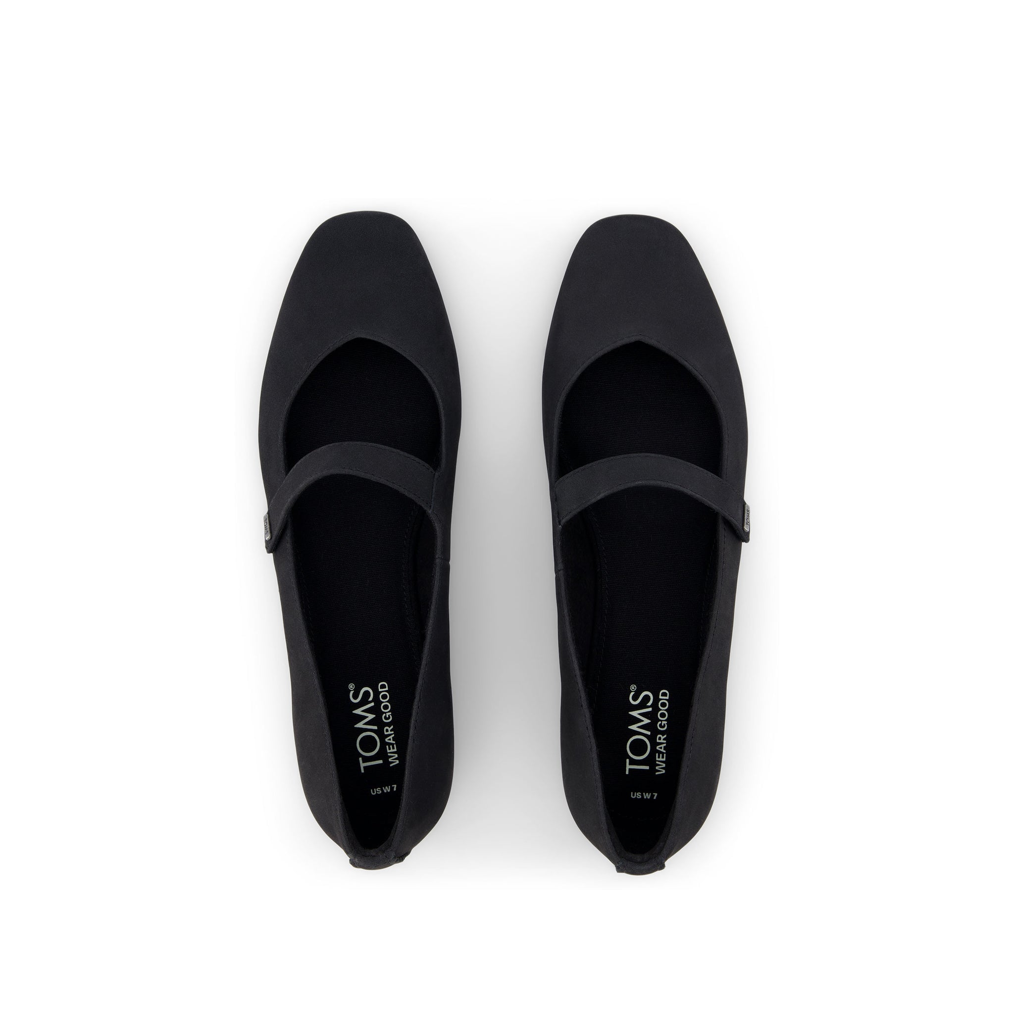 Bianca Black Leather Flat Top View