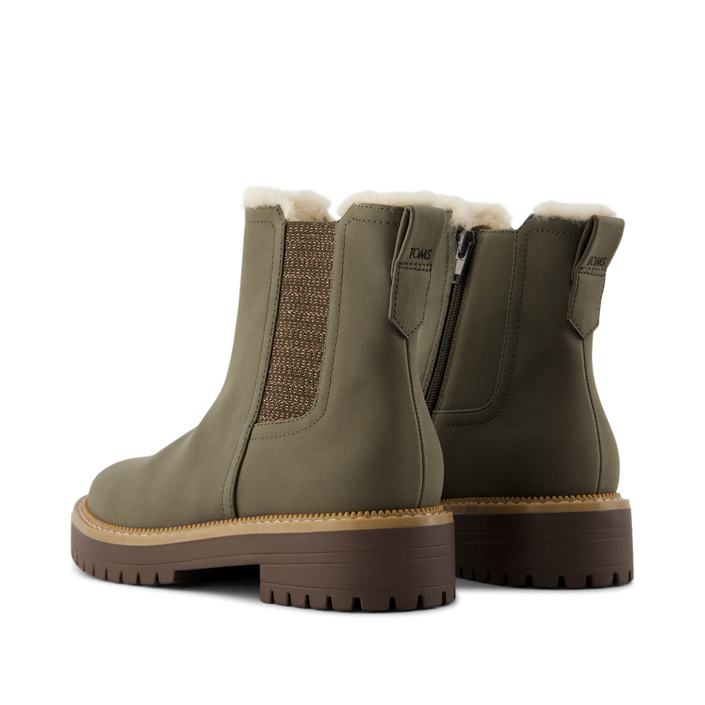 Bennet Kids Boot - Canteen Nubuck PU with Faux Fur Back View