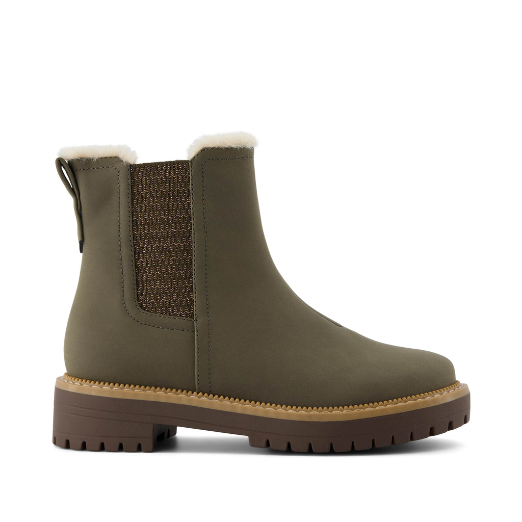 Bennet Kids Boot - Canteen Nubuck PU with Faux Fur Side View