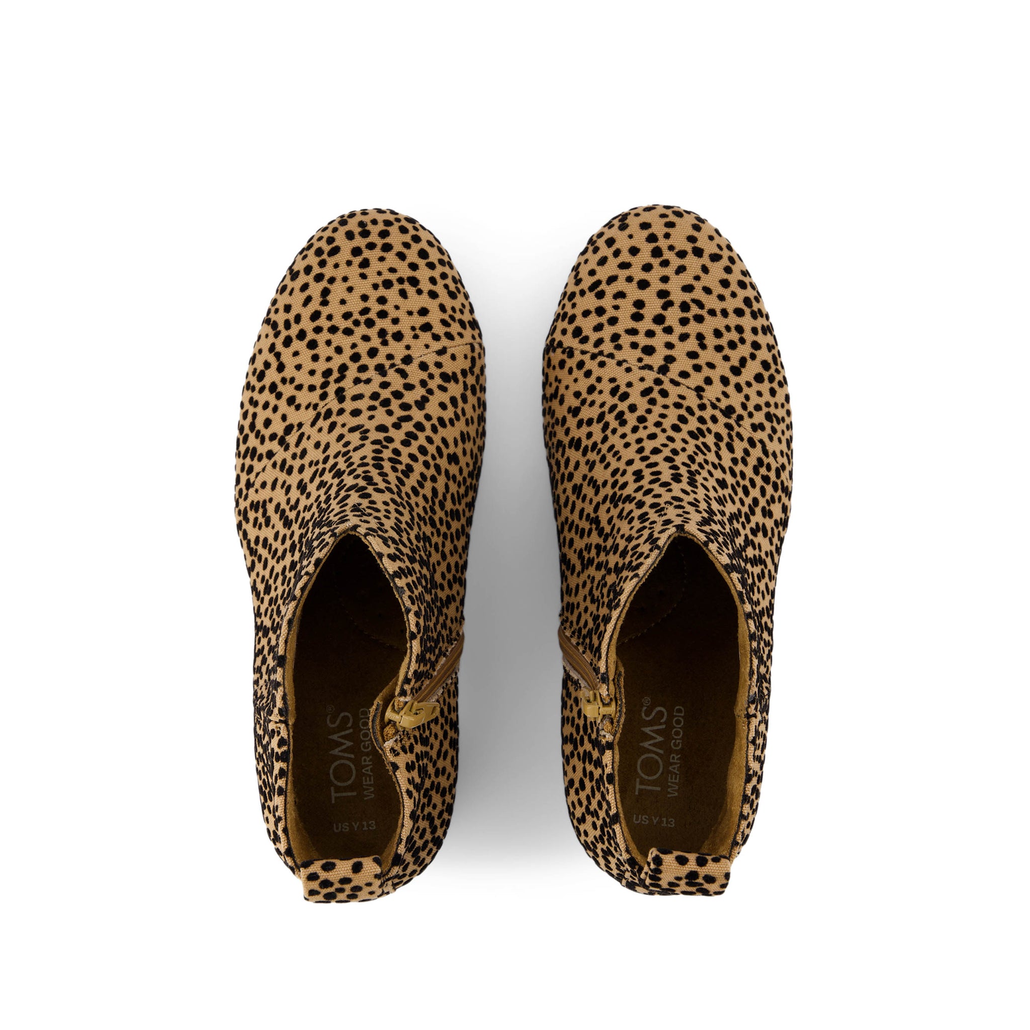 Clare Kids Wedge Boot - Toffee Flocked Mini Cheetah Top View