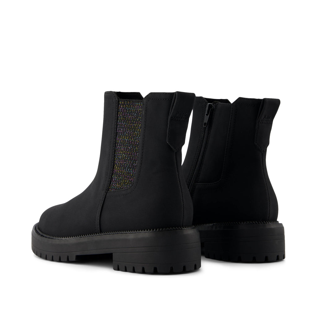 Bennet Kids Boot - Black Nubuck PU Back View
