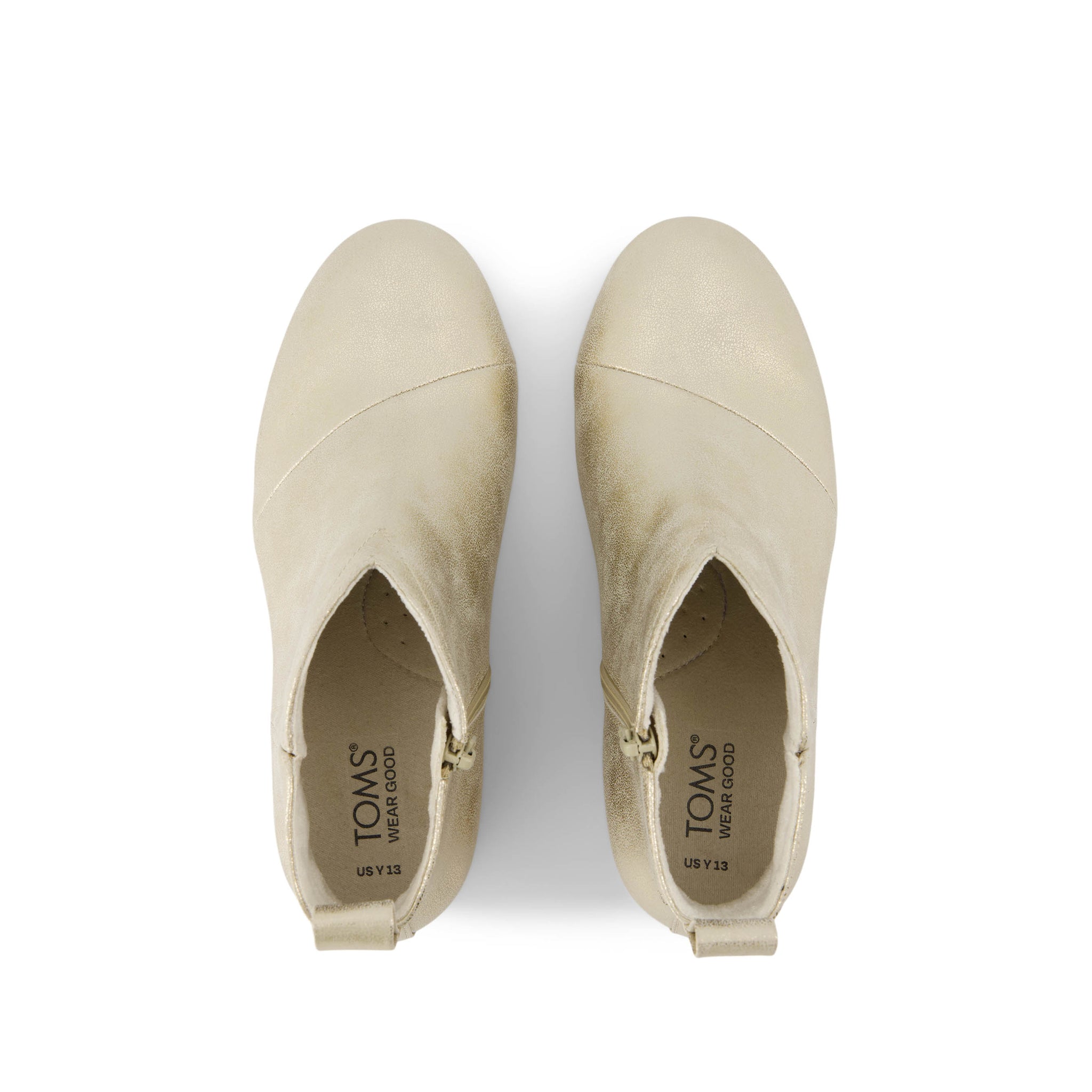 Clare Kids Wedge Boot - Light Gold Metallic PU Top View