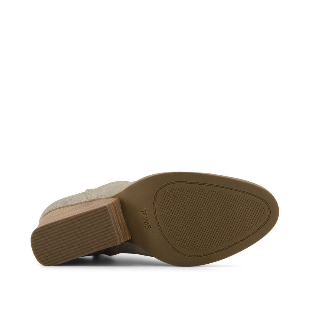 Hadley Champagne Metallic Suede Boot Bottom Sole View