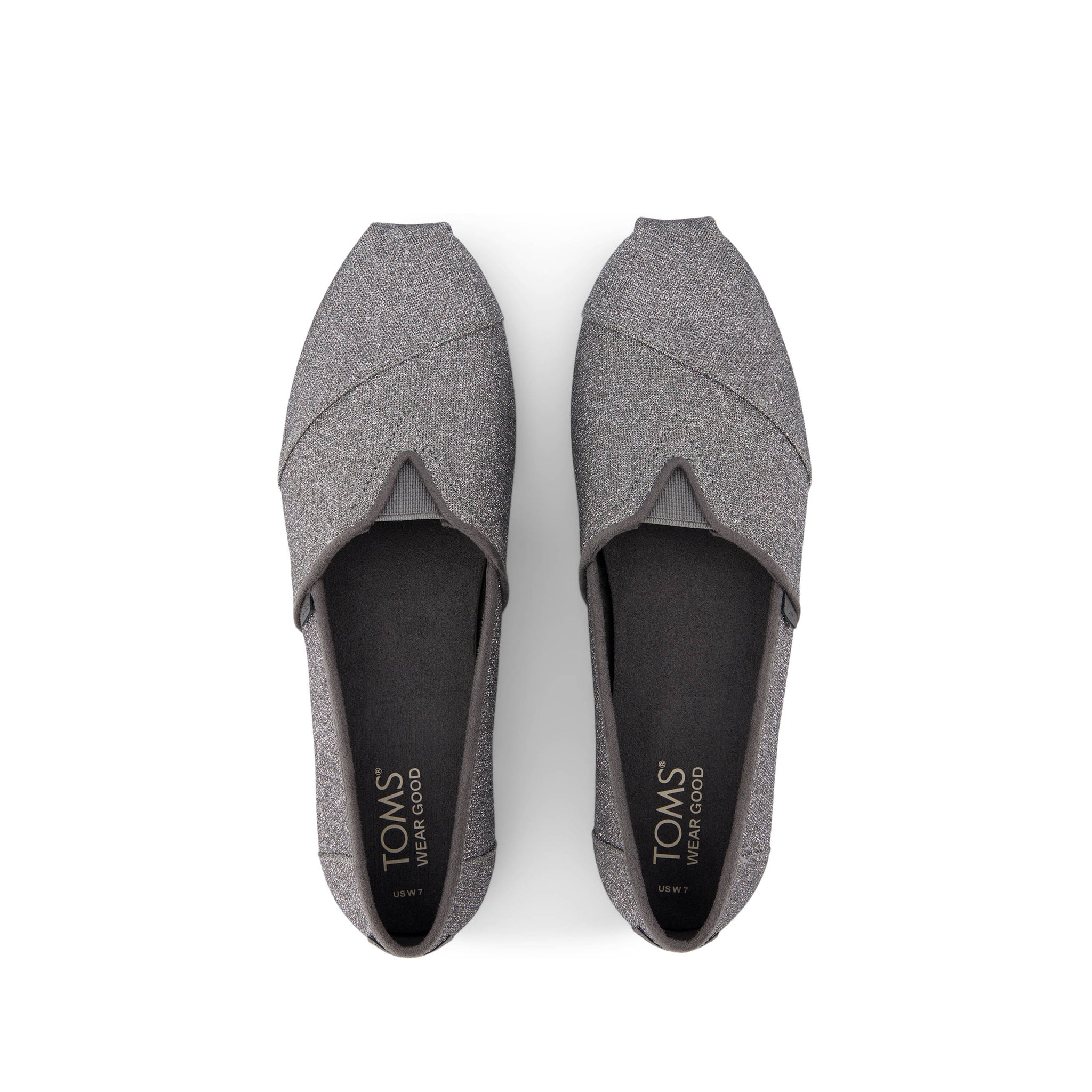 Alpargata Cloudbound - Dark Grey Sparkle Glitter Top View