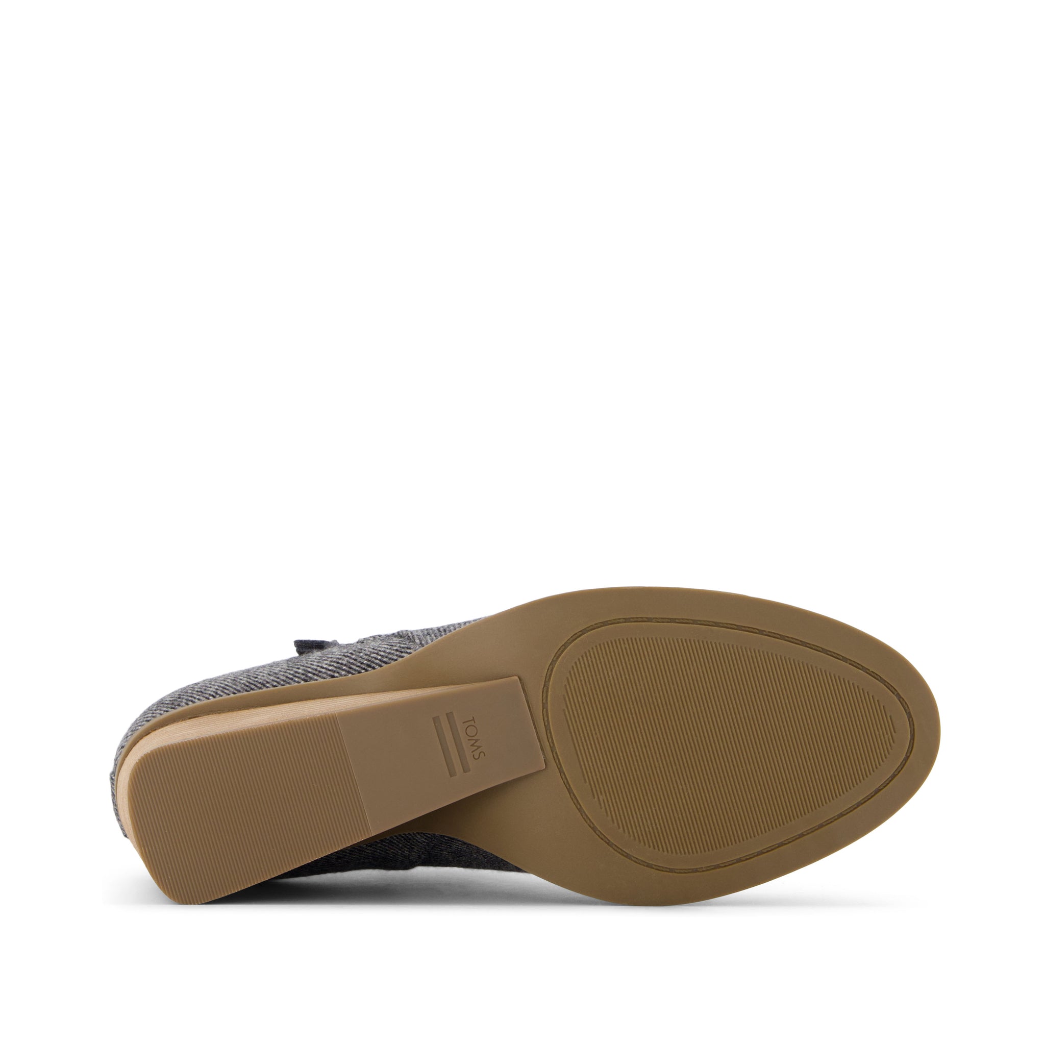 Goldie Grey Shimmer Twill Wedge Boot Bottom Sole View