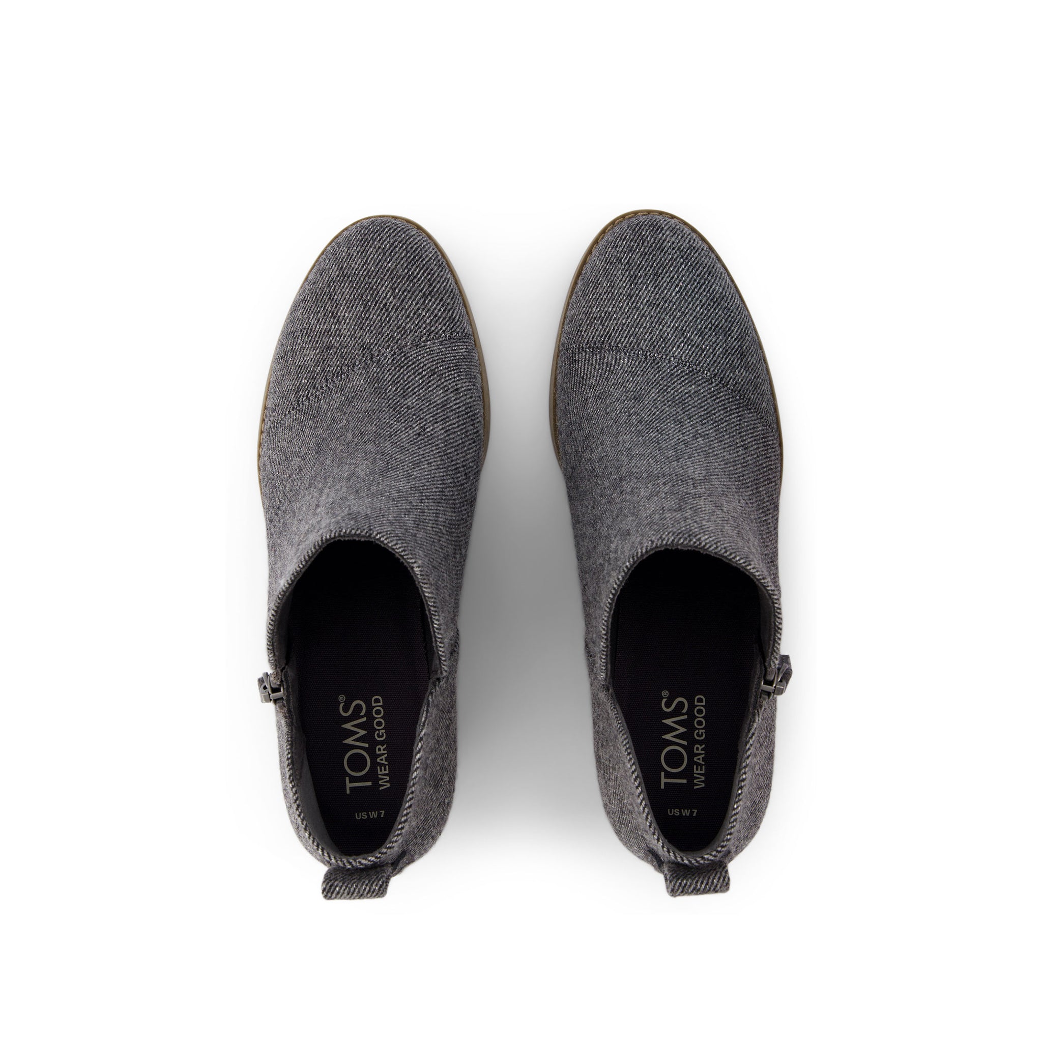 Goldie Grey Shimmer Twill Wedge Boot Top View