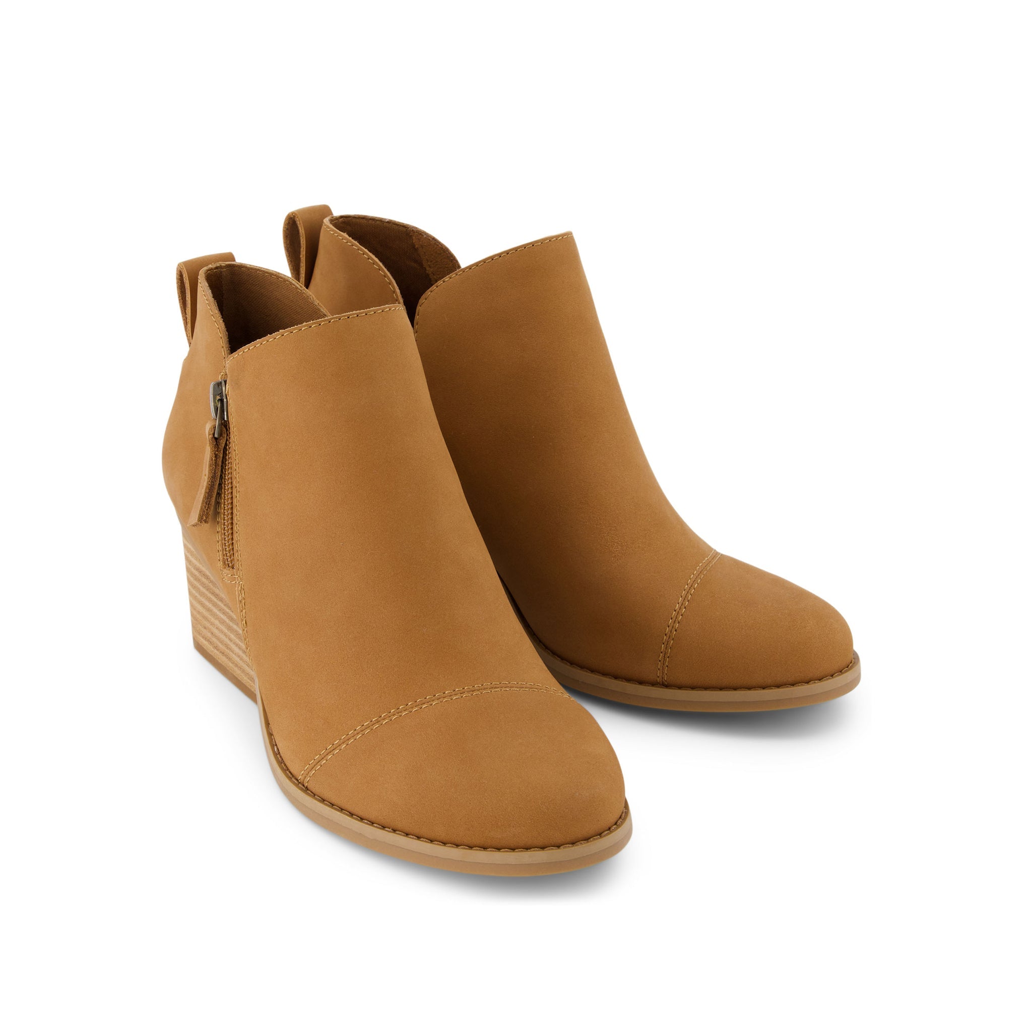 Goldie Brown Leather Wedge Boot Front View