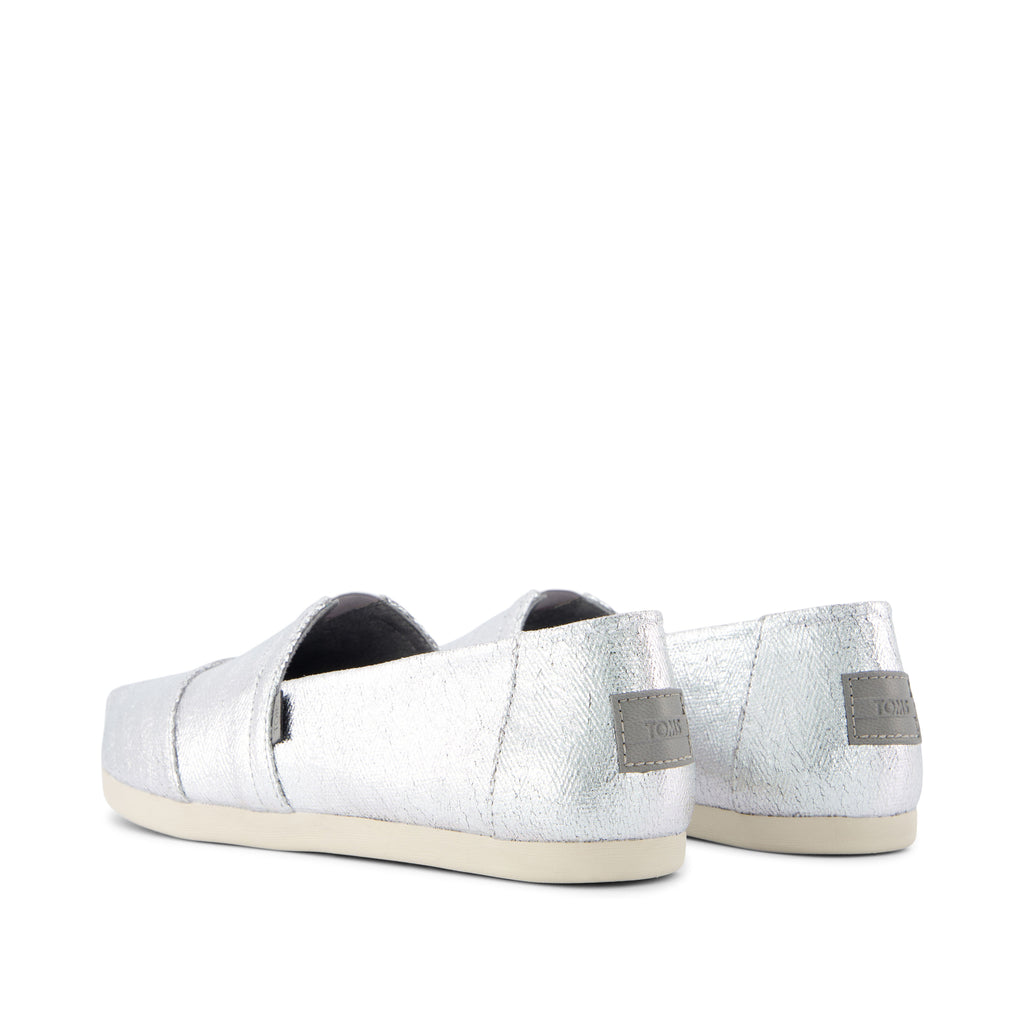 Alpargata Cloudbound - Silver Metallic Herringbone Back View