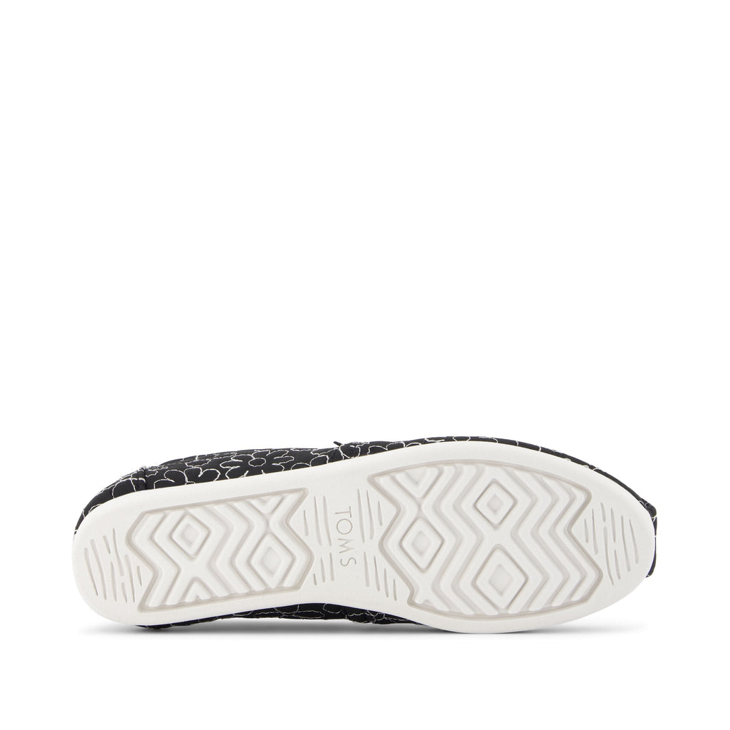 Alpargata Black Quilted Daisy Bottom Sole View