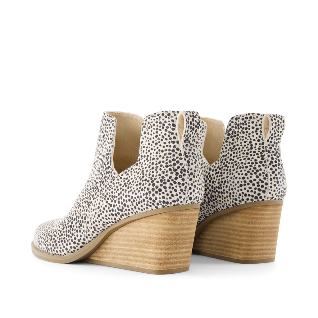 Gwen Natural Mini Cheetah Suede Wedge Boot Back View