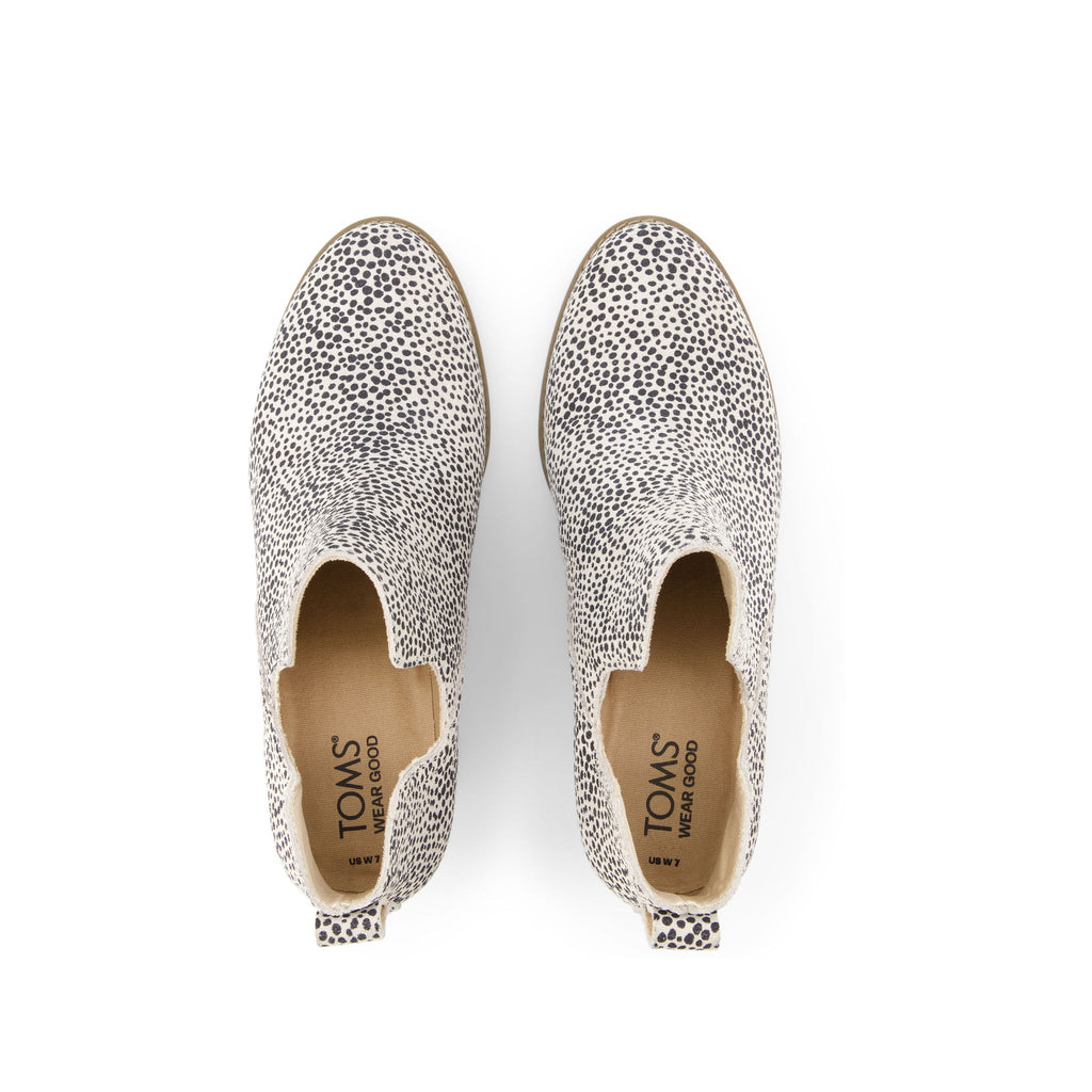 Gwen Natural Mini Cheetah Suede Wedge Boot Top View