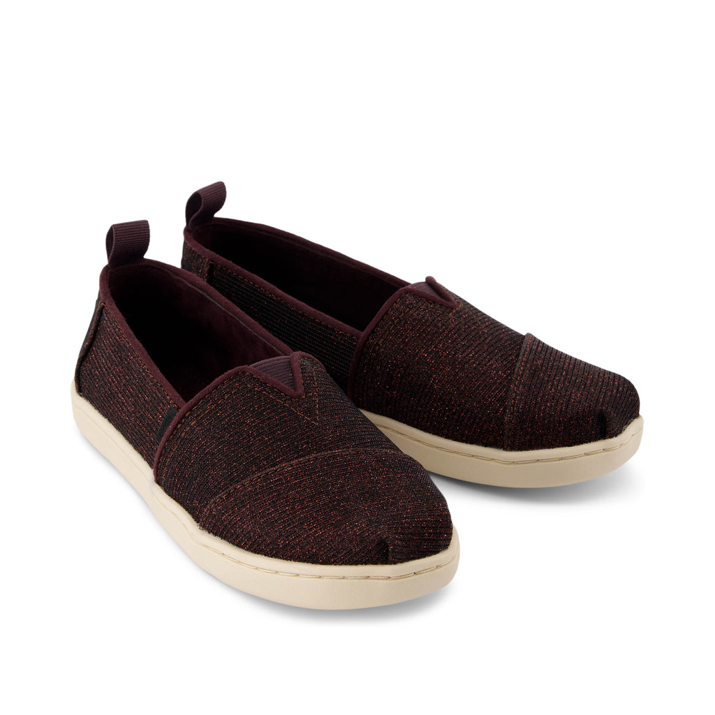 Alpargata Kids Shoe - Blackberry Sparkle Glitter Front View