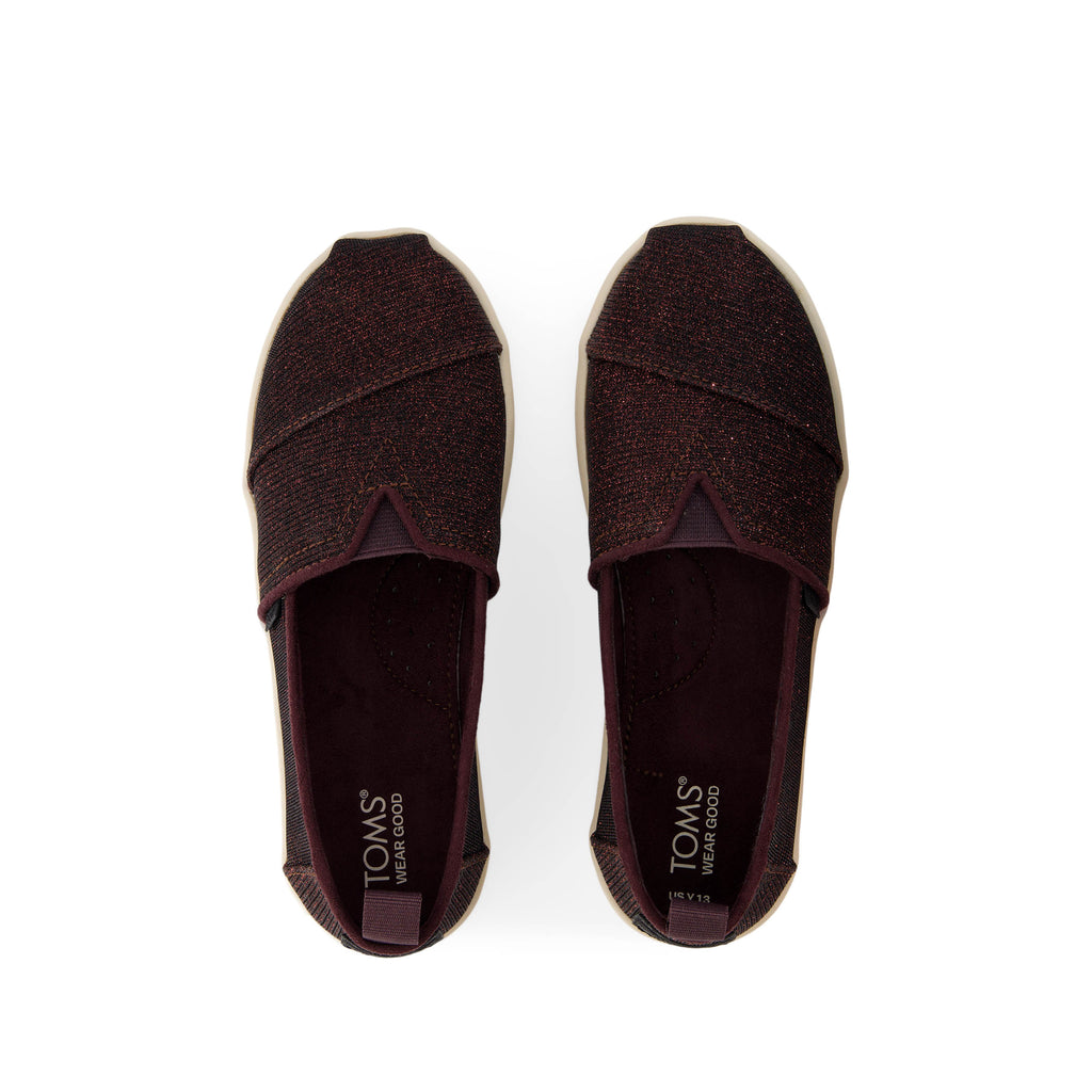 Alpargata Kids Shoe - Blackberry Sparkle Glitter Top View