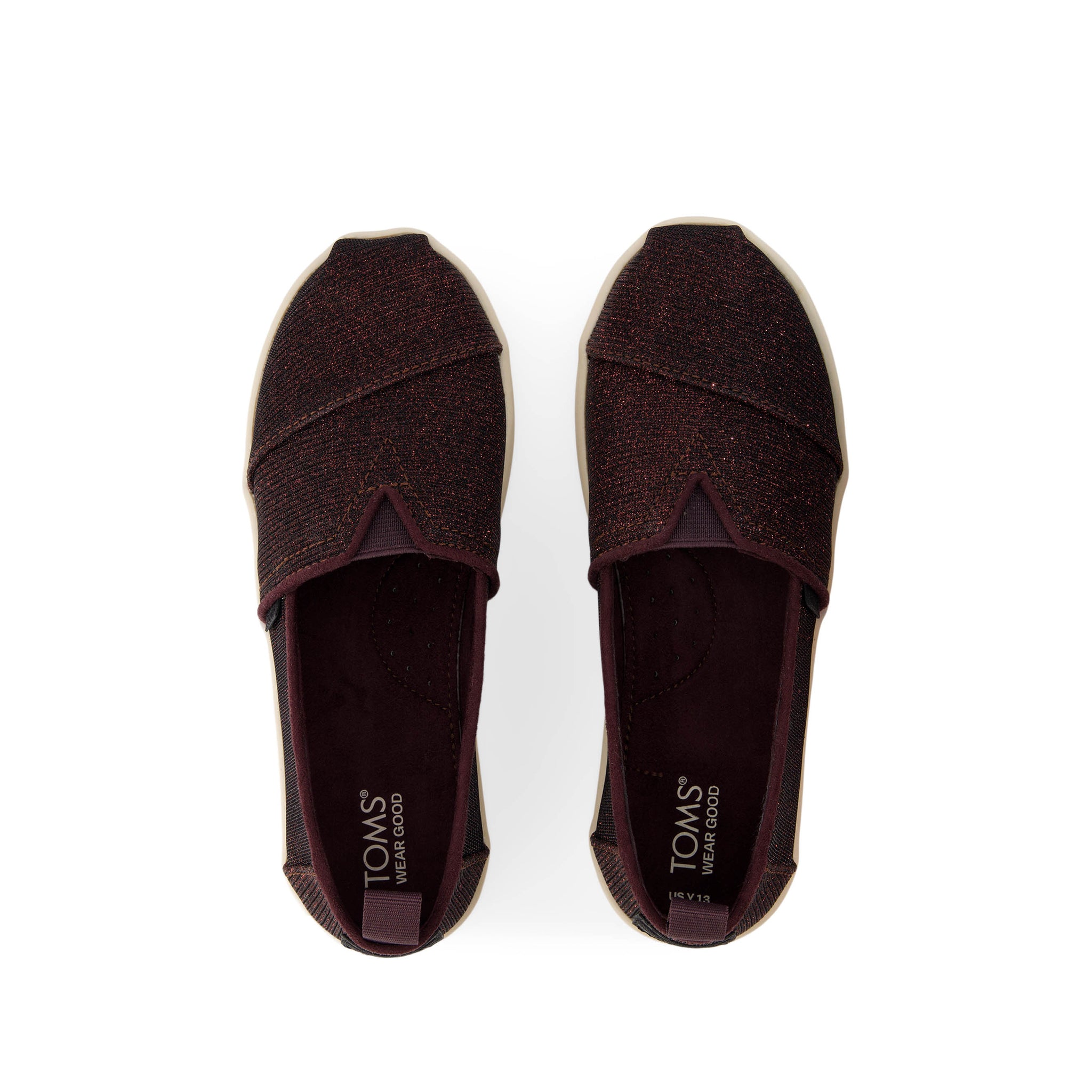 Alpargata Kids Shoe - Blackberry Sparkle Glitter Top View