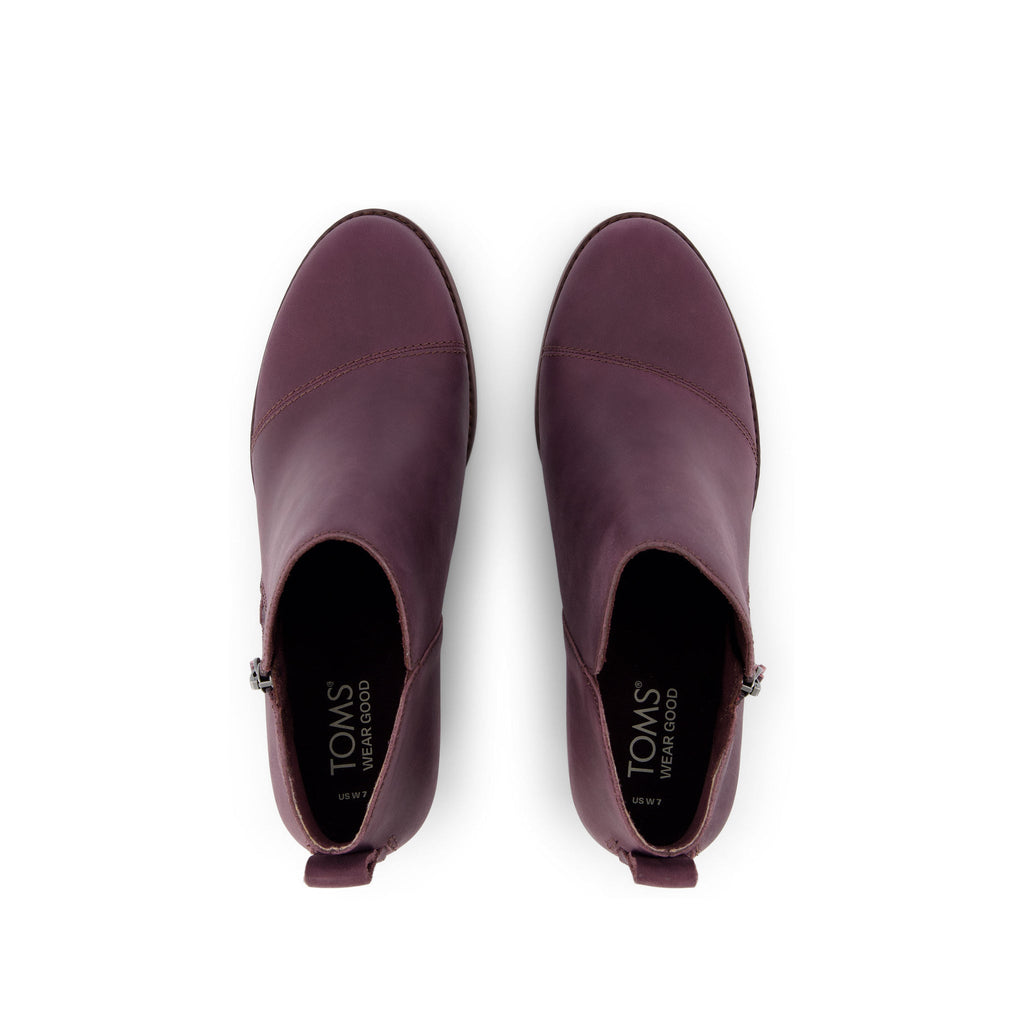 Goldie Blackberry Leather Wedge Boot Top View