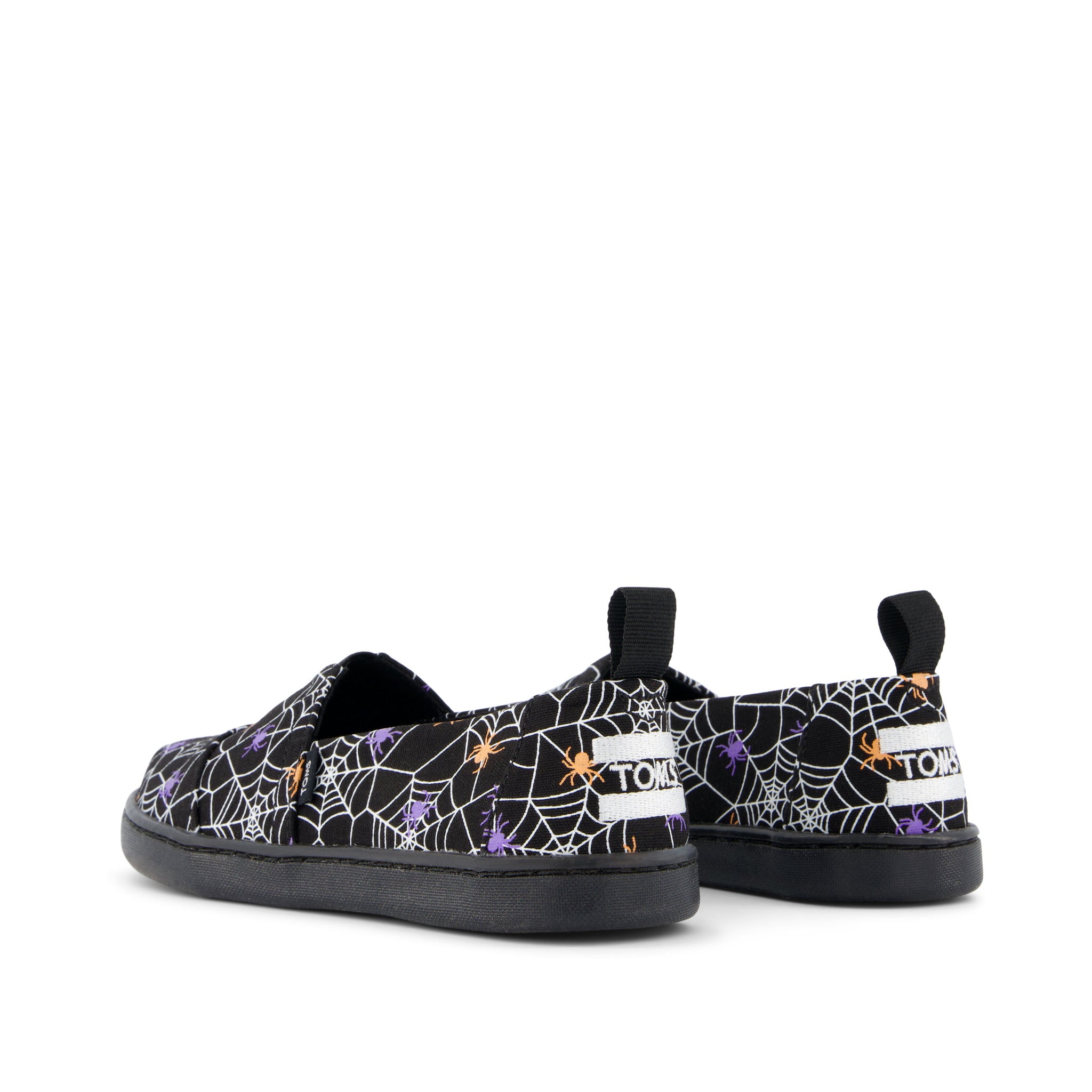 Alpargata Kids Shoe - Black Glow In The Dark Spiders Back View