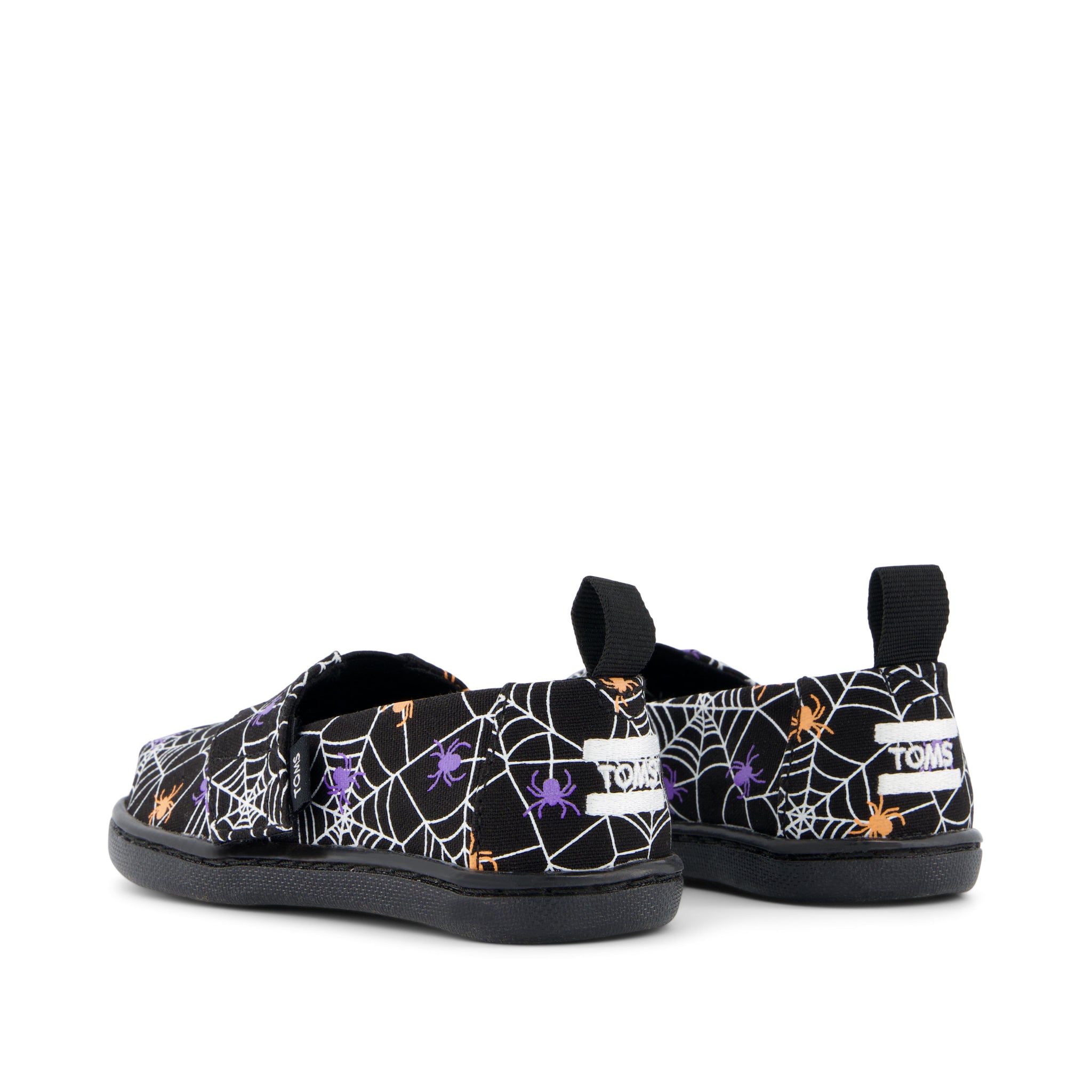 Alpargata Toddler Shoe - Black Glow In The Dark Spiders Back View