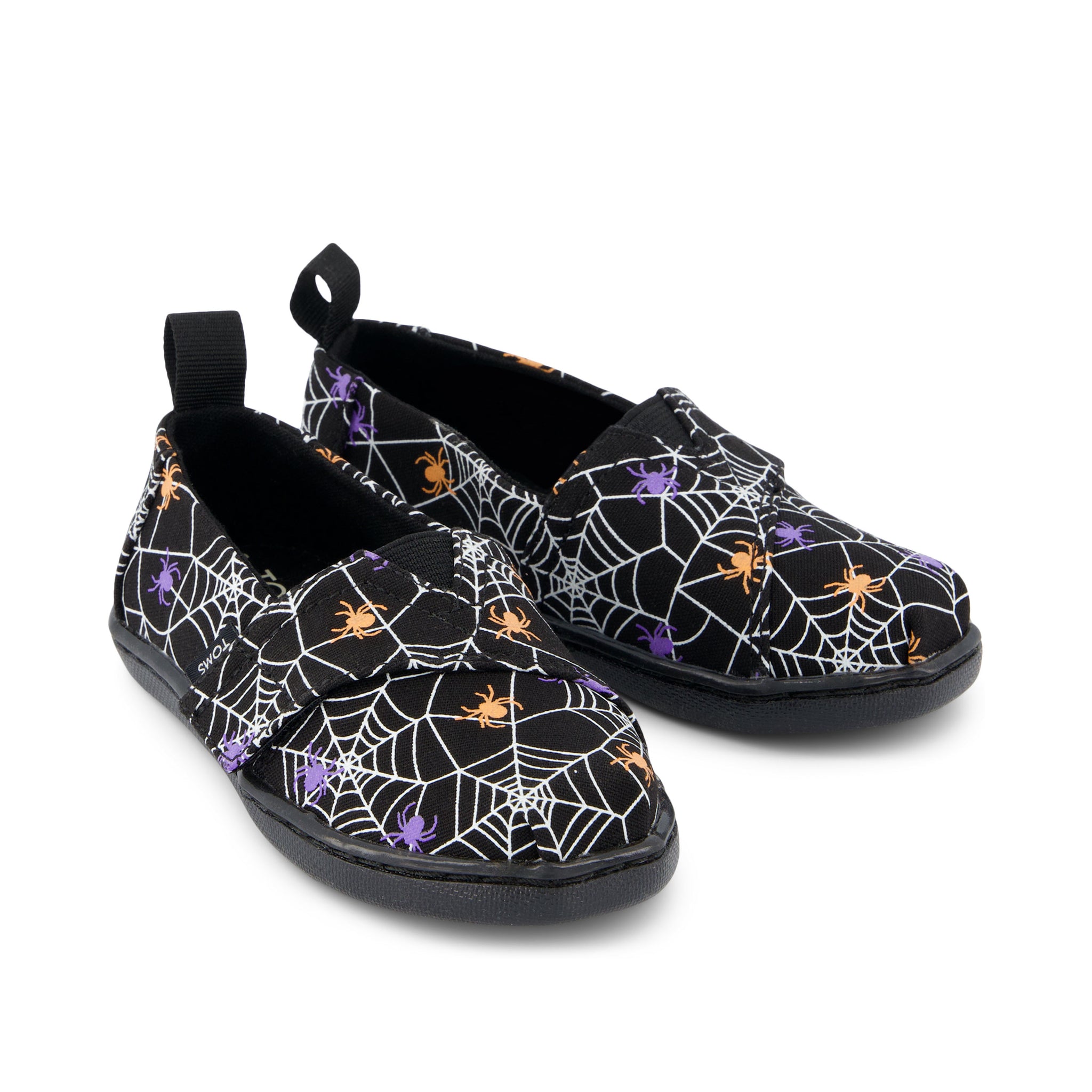 Alpargata Toddler Shoe - Black Glow In The Dark Spiders Front View