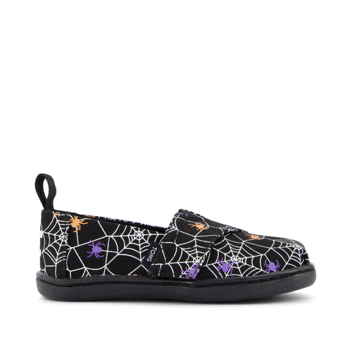 Alpargata Toddler Shoe - Black Glow In The Dark Spiders Side View