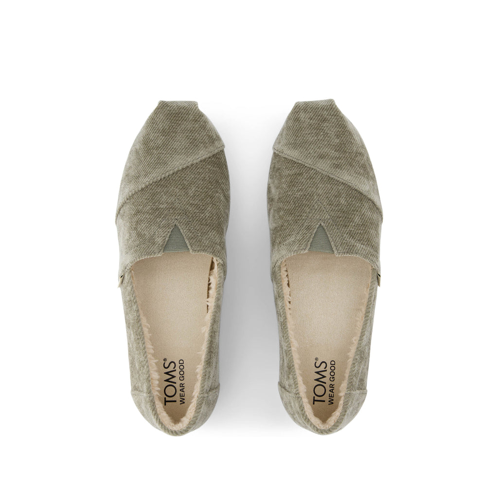 Alpargata Cloudbound - Basil Green Cozy Corduroy Top View