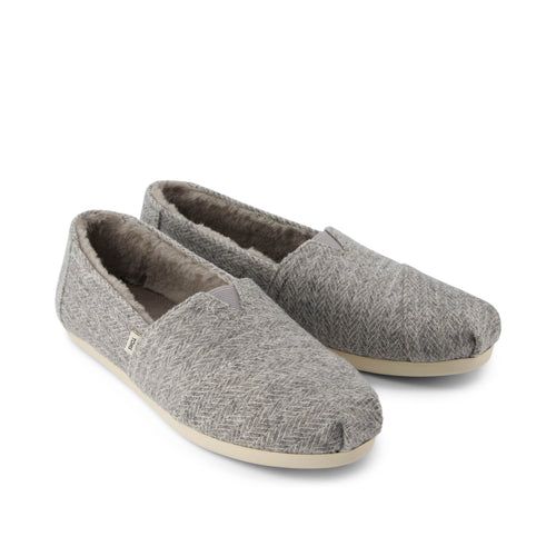 Alpargata Grey Cozy Herringbone Front View