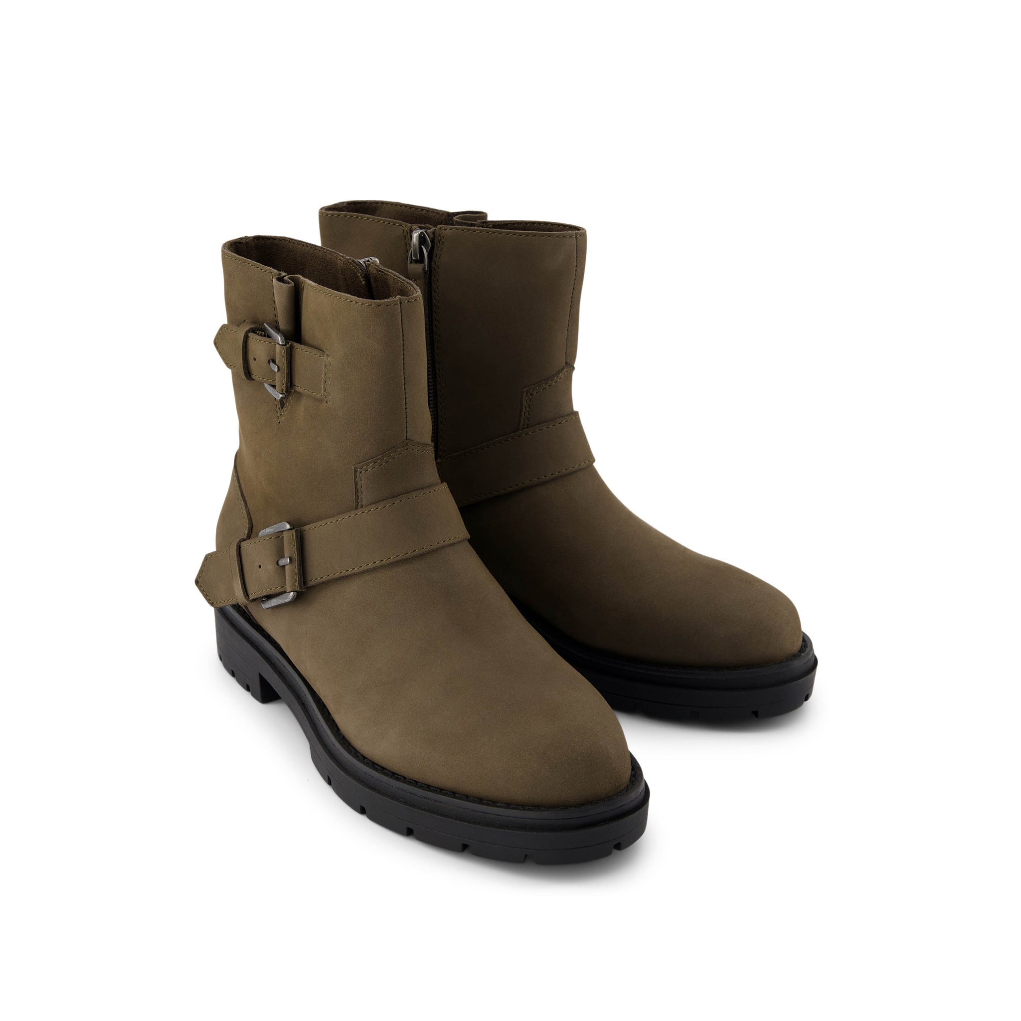 Ionie Moto Boot - Canteen Nubuck Leather Front View