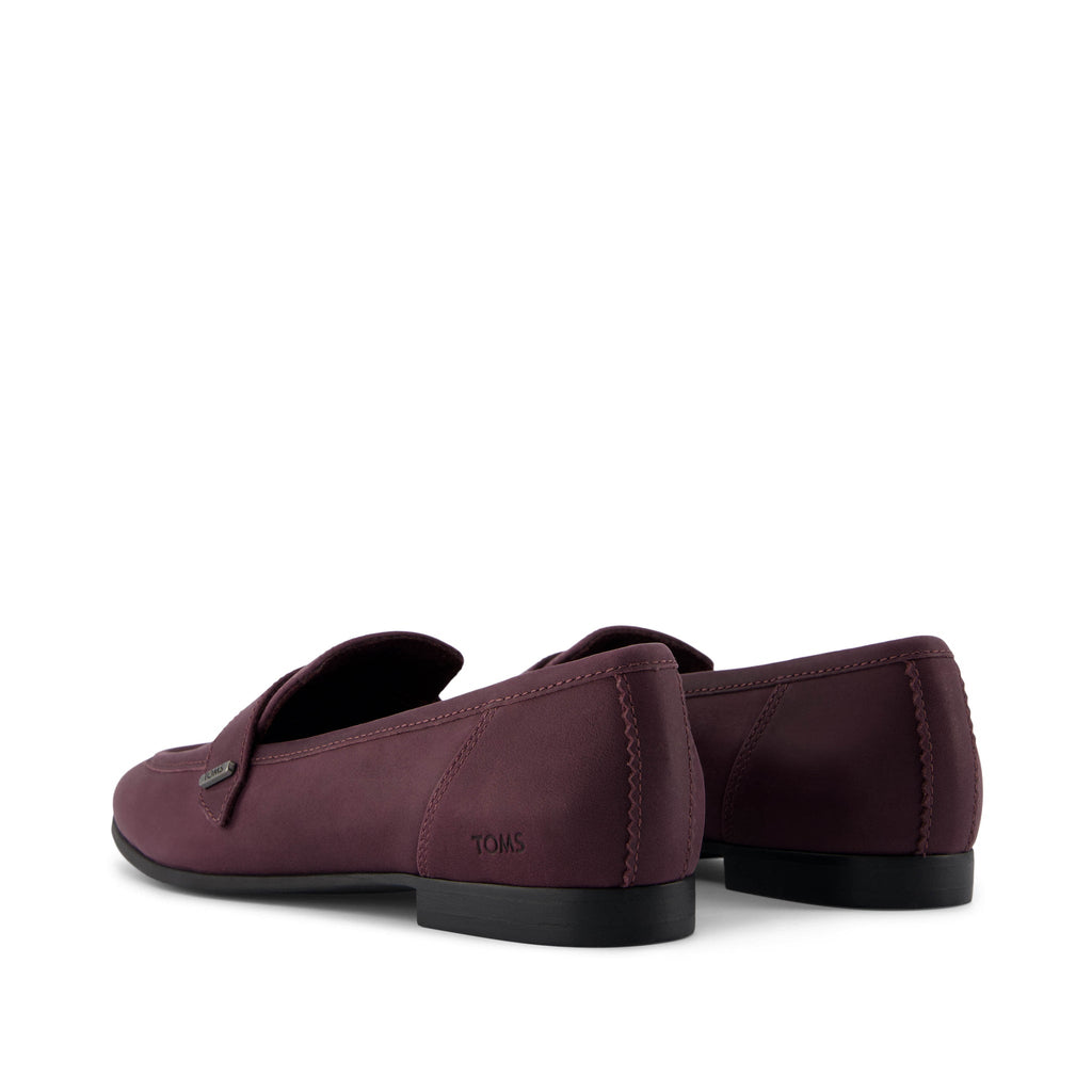 Lynette Blackberry Leather Loafer Back View