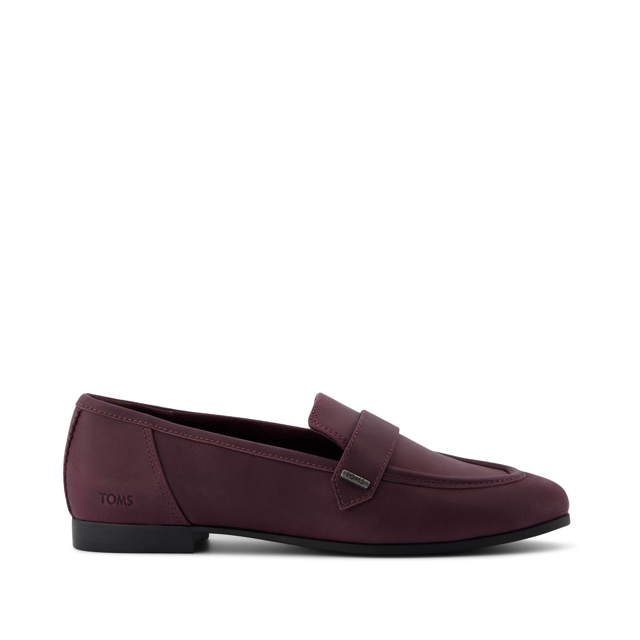 Lynette Blackberry Leather Loafer Side View
