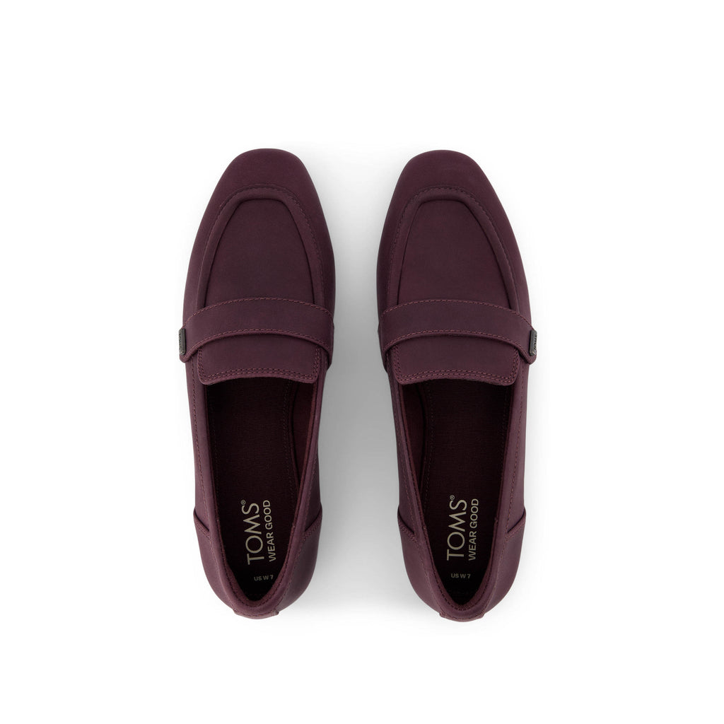 Lynette Blackberry Leather Loafer Top View