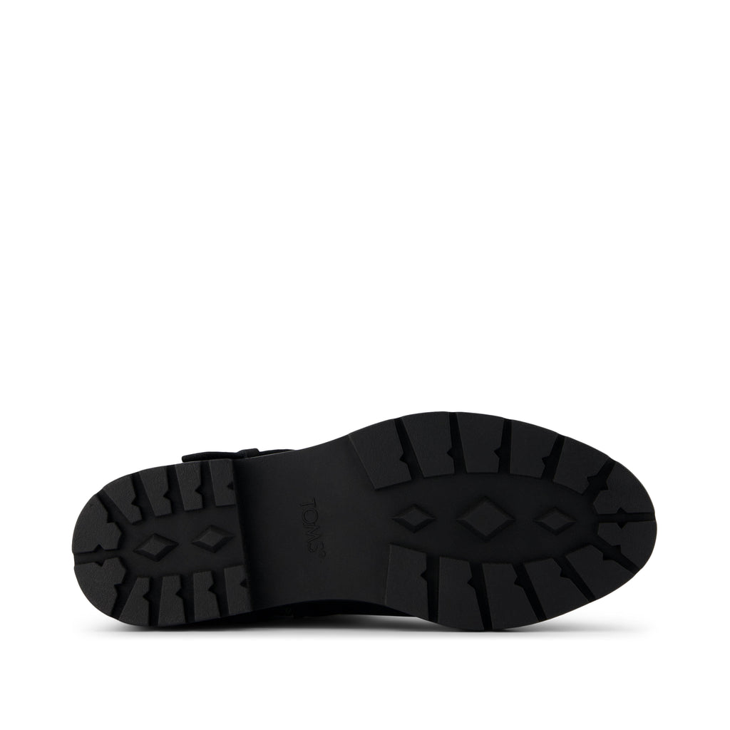 Ionie Moto Boot - Black Nubuck Leather Bottom Sole View