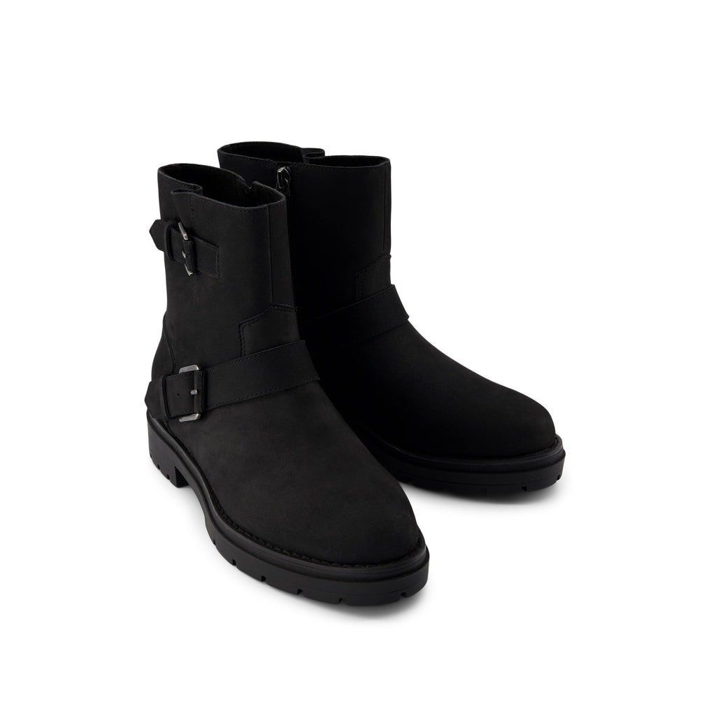 Ionie Moto Boot - Black Nubuck Leather Front View