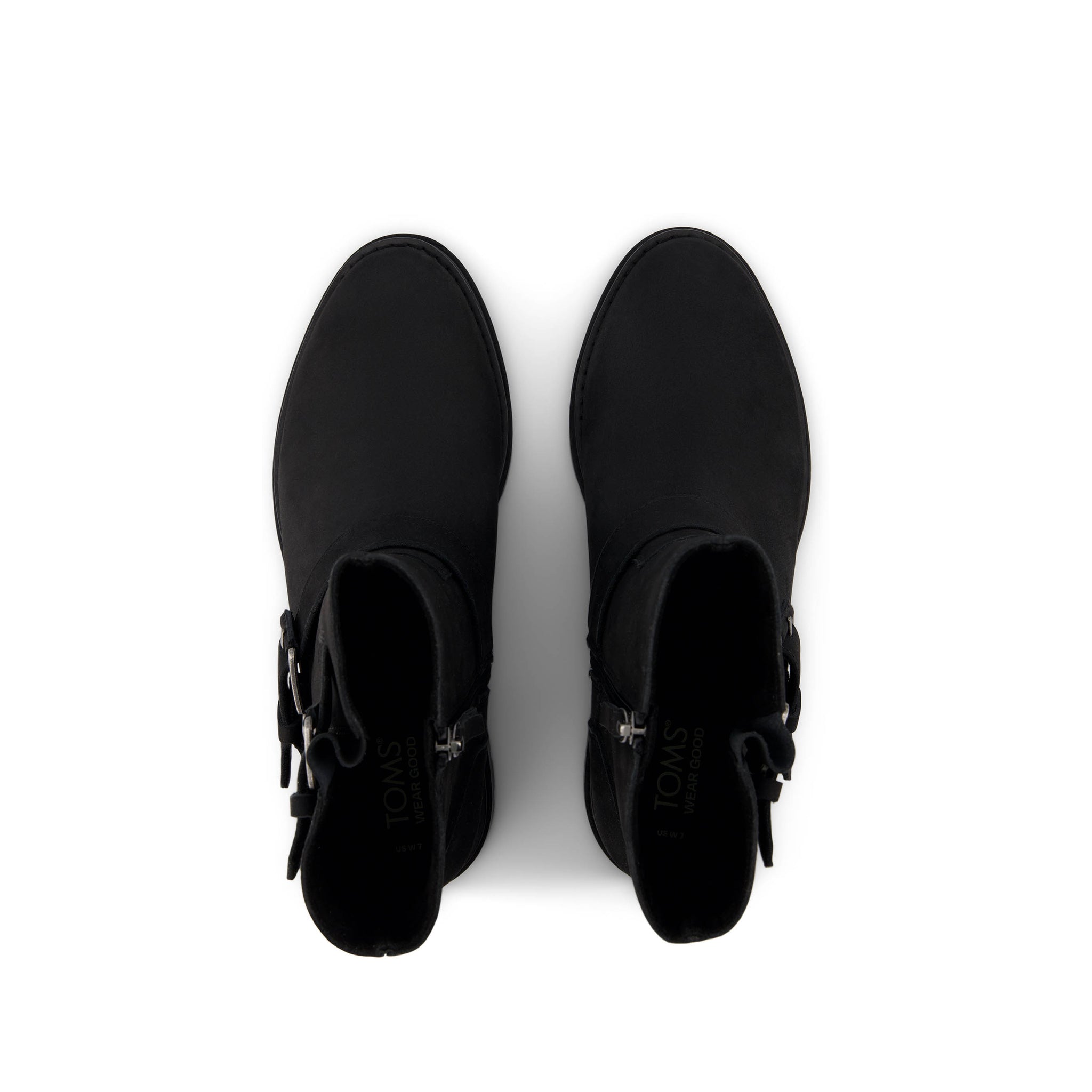 Ionie Moto Boot - Black Nubuck Leather Top View