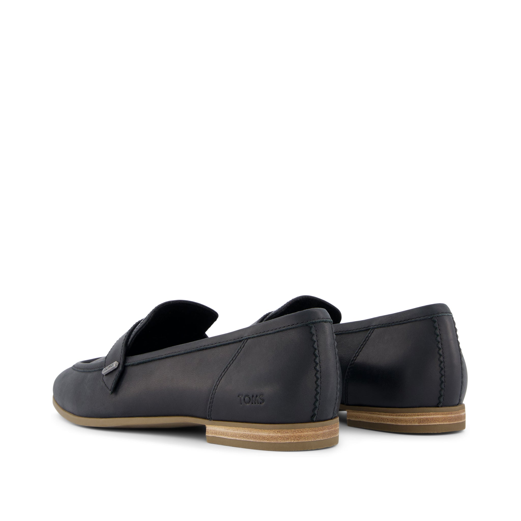 Lynette Black Leather Loafer Back View