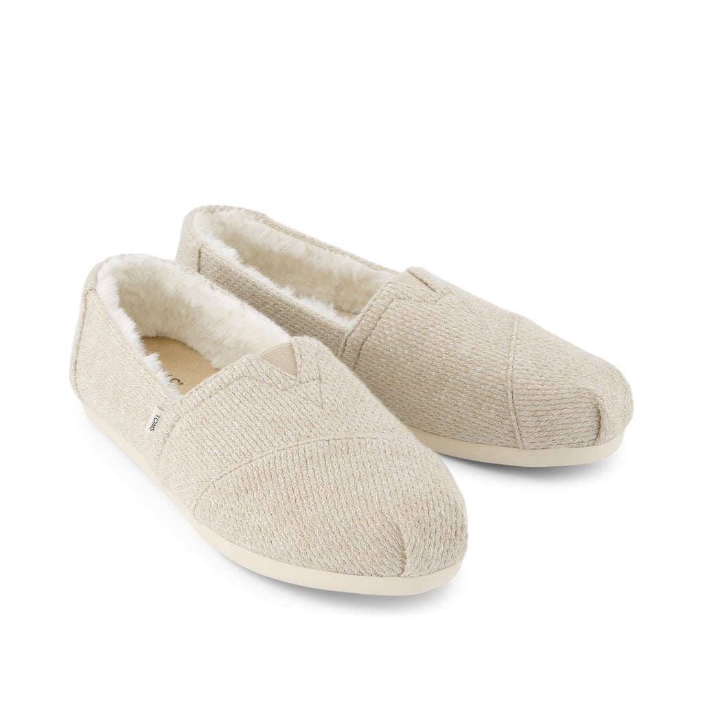 Alpargata Oatmeal Sparkle Knit Faux Fur Front View