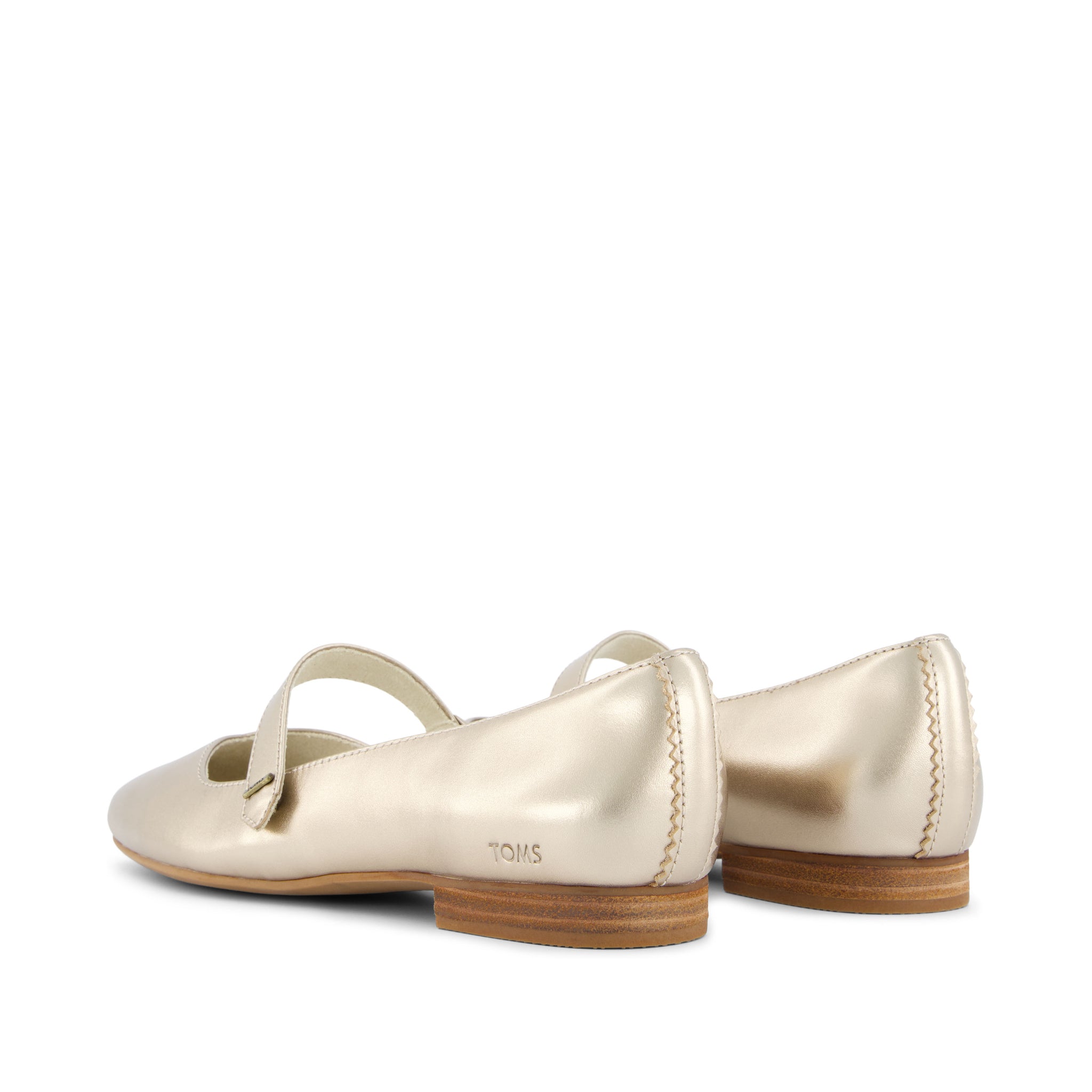 Bianca Gold Metallic Leather Flat Back View