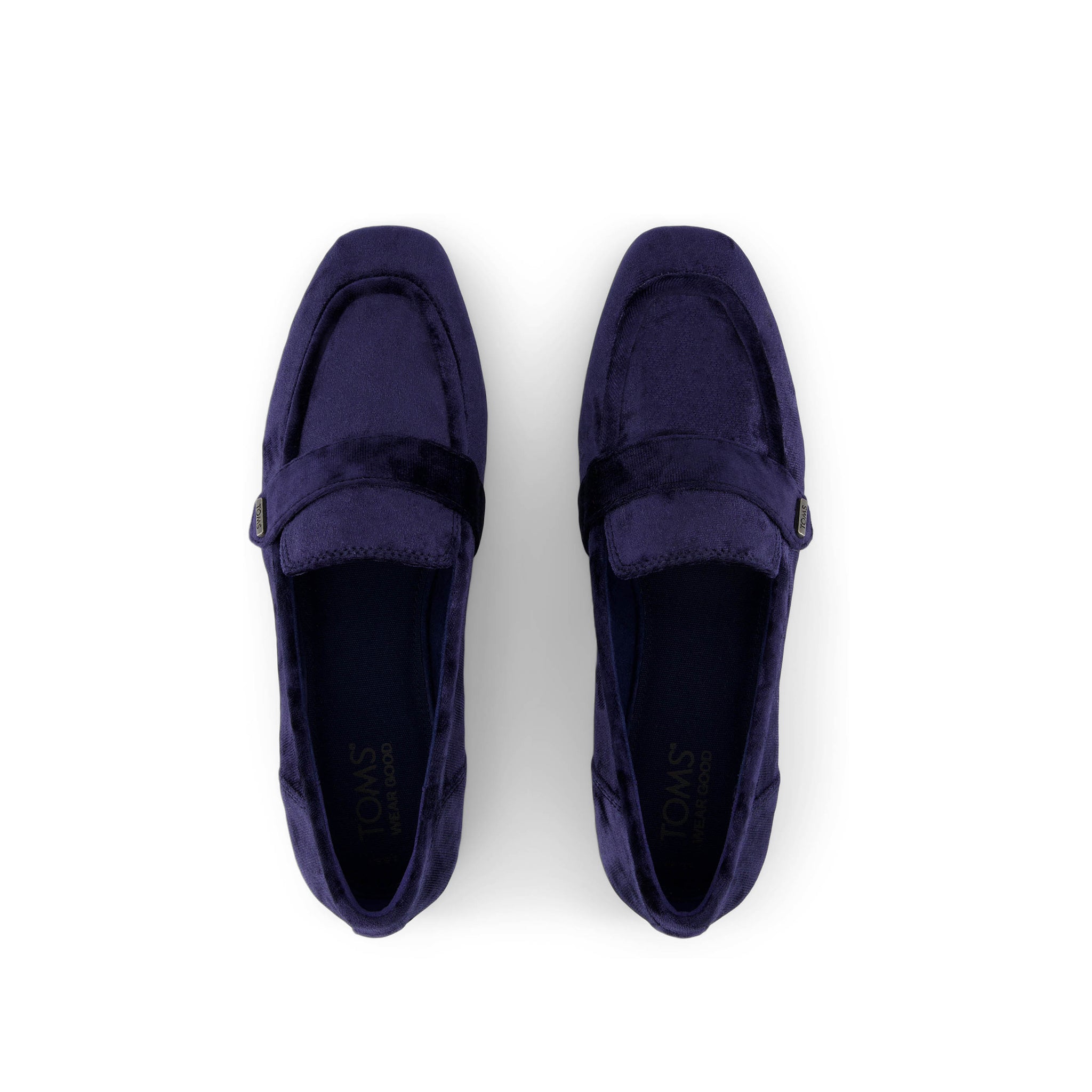Lynette Loafer - Navy Crushed Velvet Top View